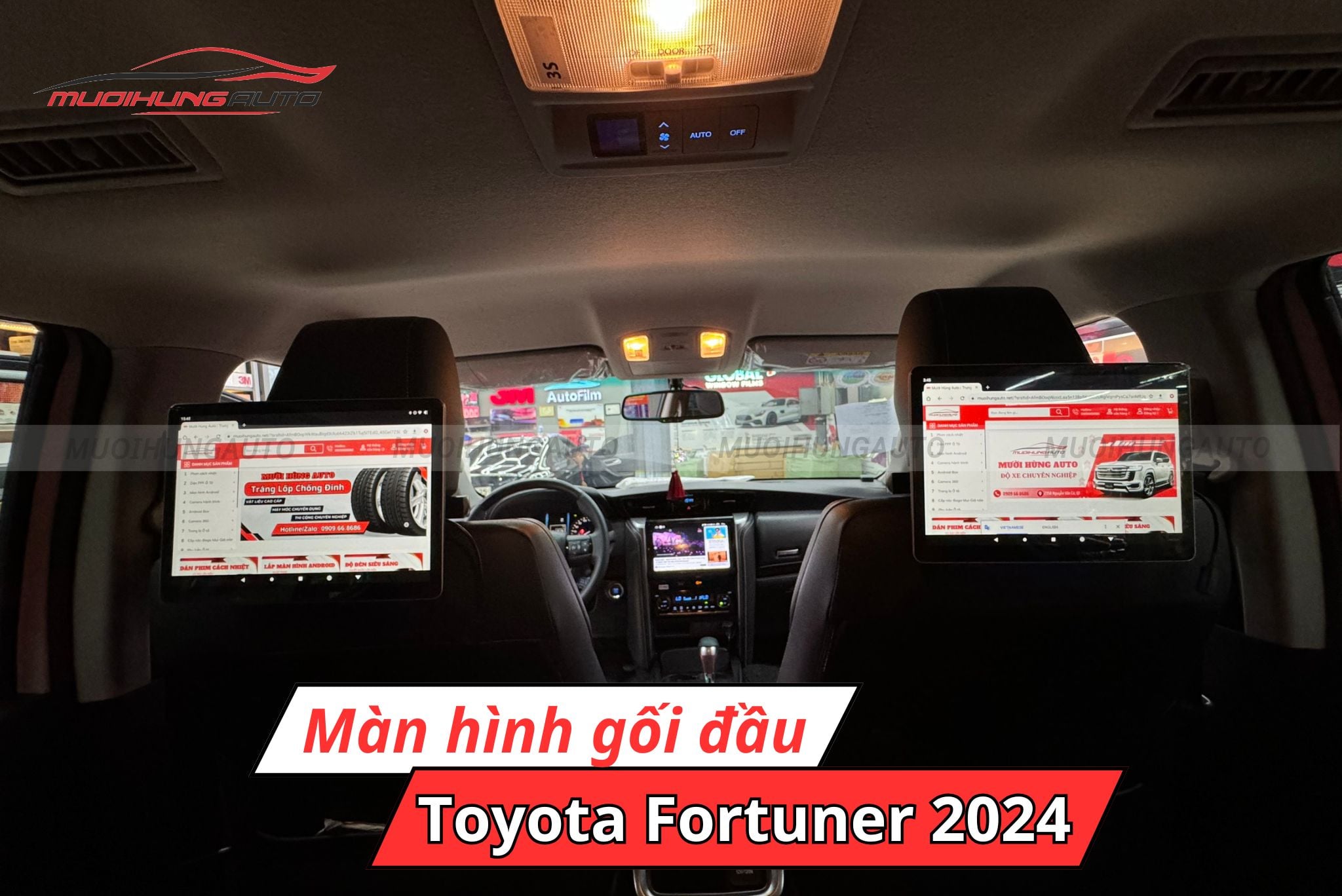 Màn hình gối đầu ô tô Toyota Fortuner 2024