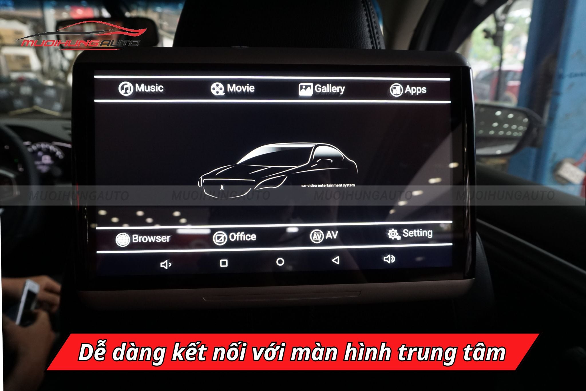 Màn hình gối đầu xe hơi Audi Q7