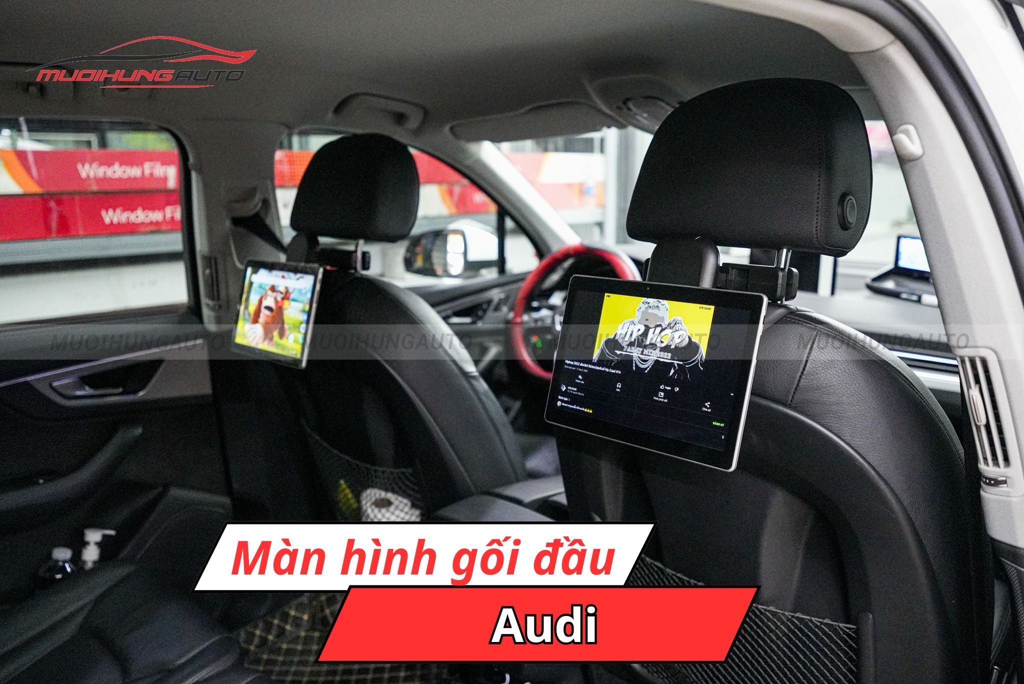Màn hình gối đầu xe hơi Audi