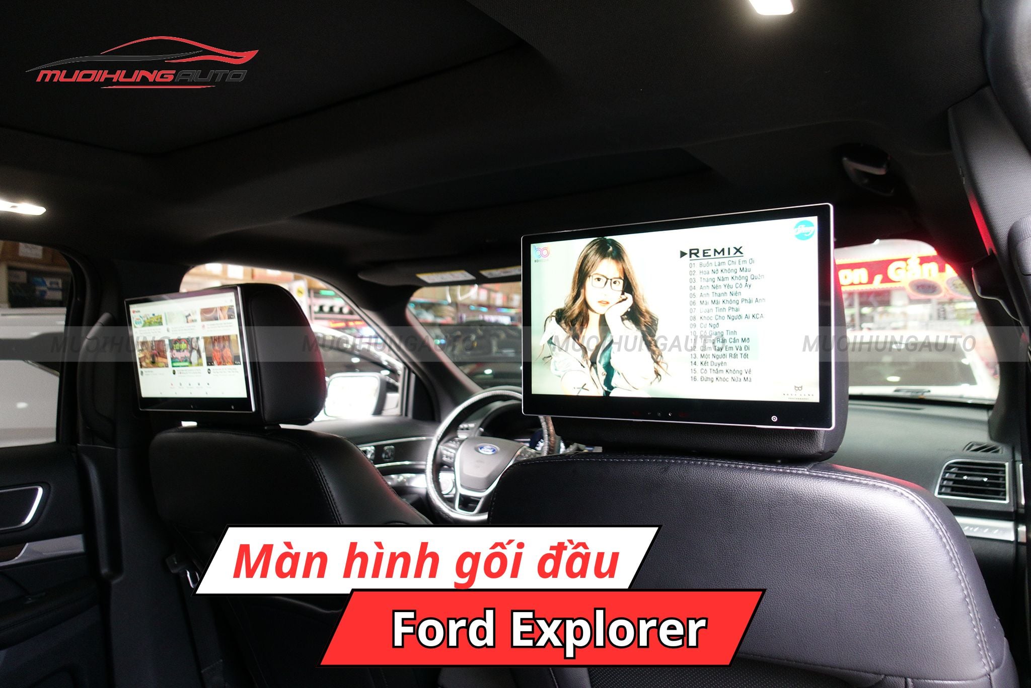 Màn hình gối đầu xe hơi Ford Explorer