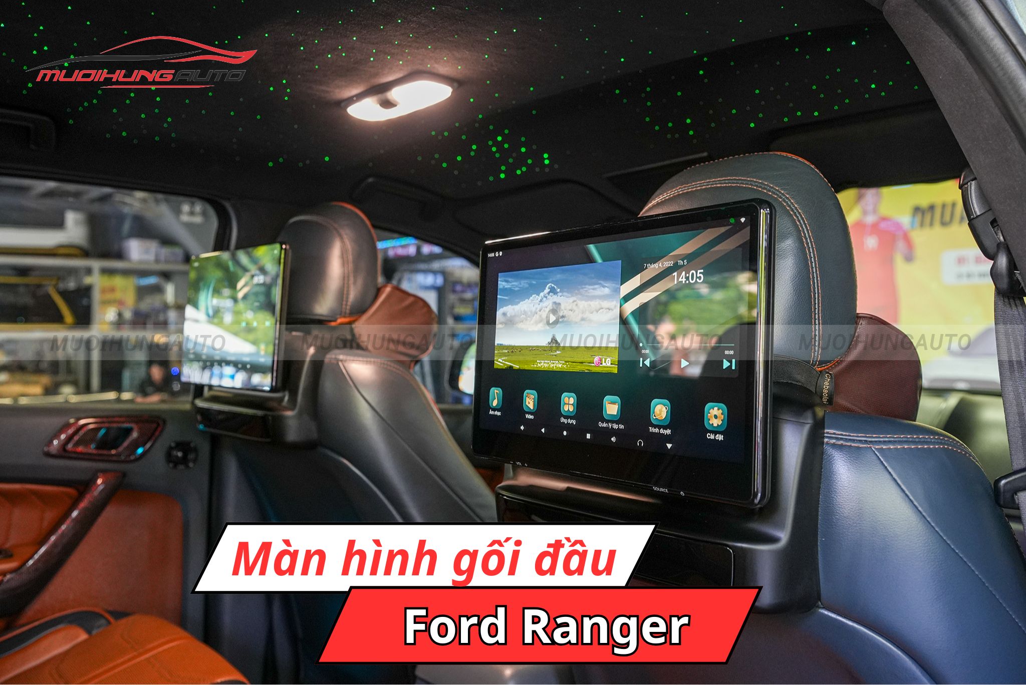 Màn hình gối đầu xe hơi Ford Ranger