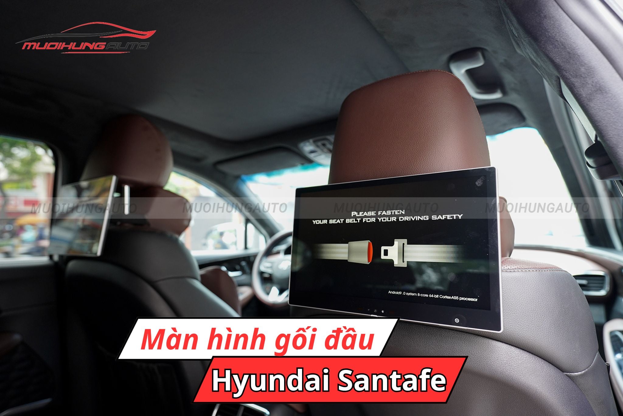 Màn hình gối đầu xe hơi Hyundai Santafe