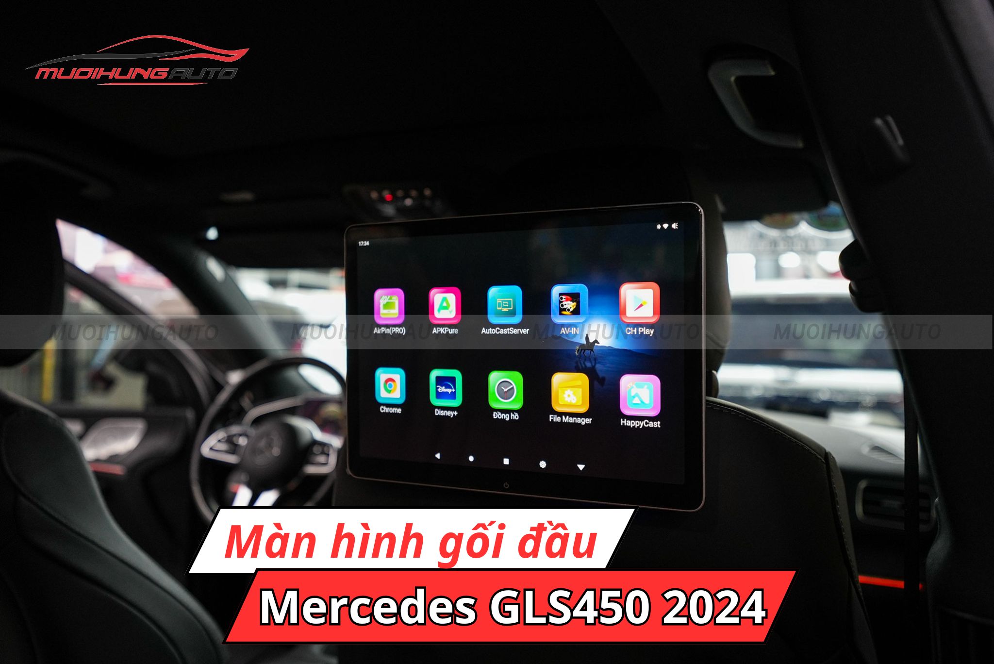Màn hình gối đầu xe hơi Mercedes GLS450 2024