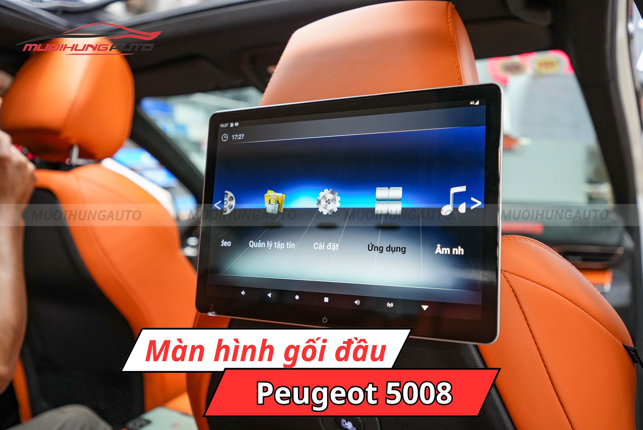 Màn hình gối đầu xe hơi Peugeot 5008