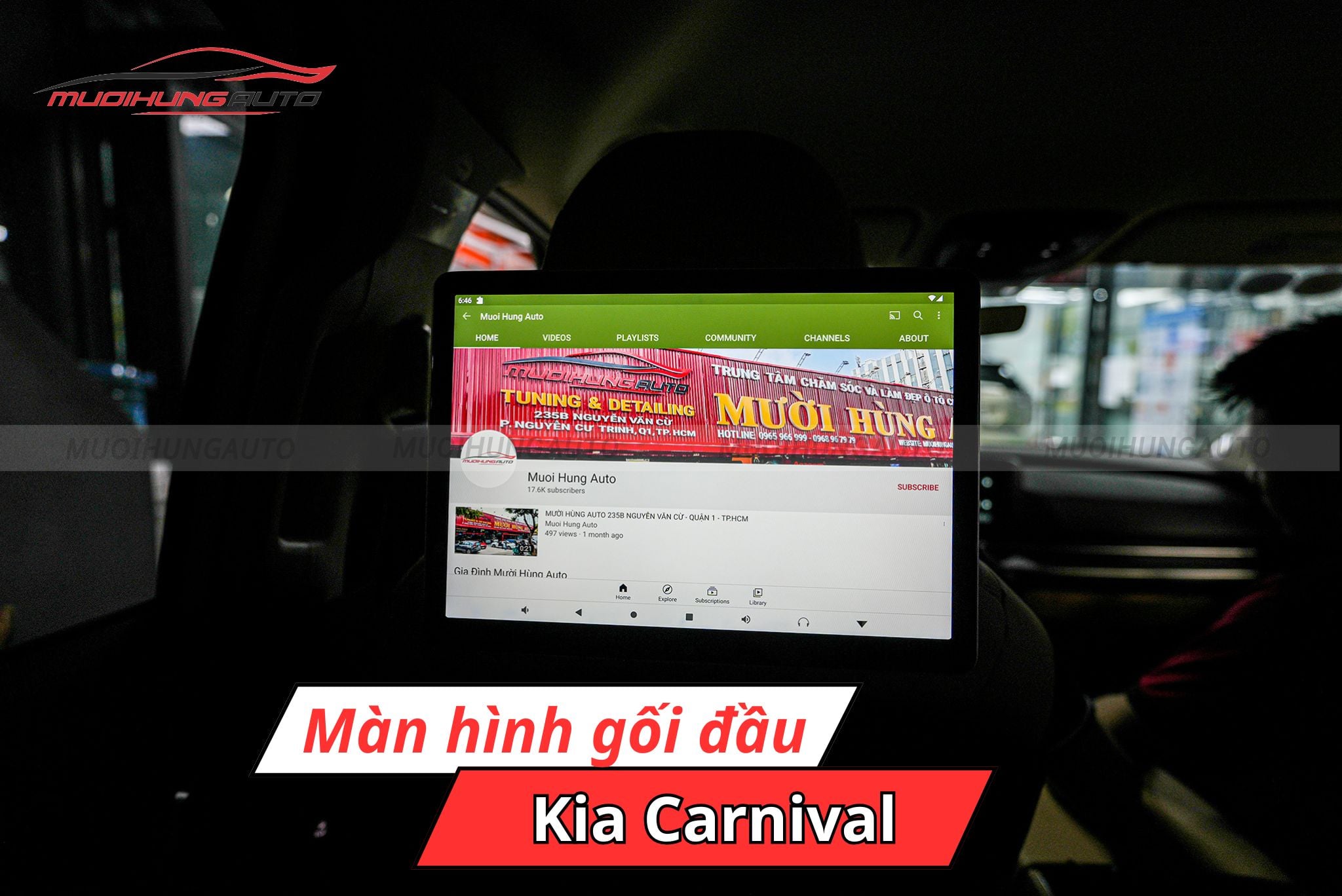 Màn hình gối đầu xe Kia Carnival