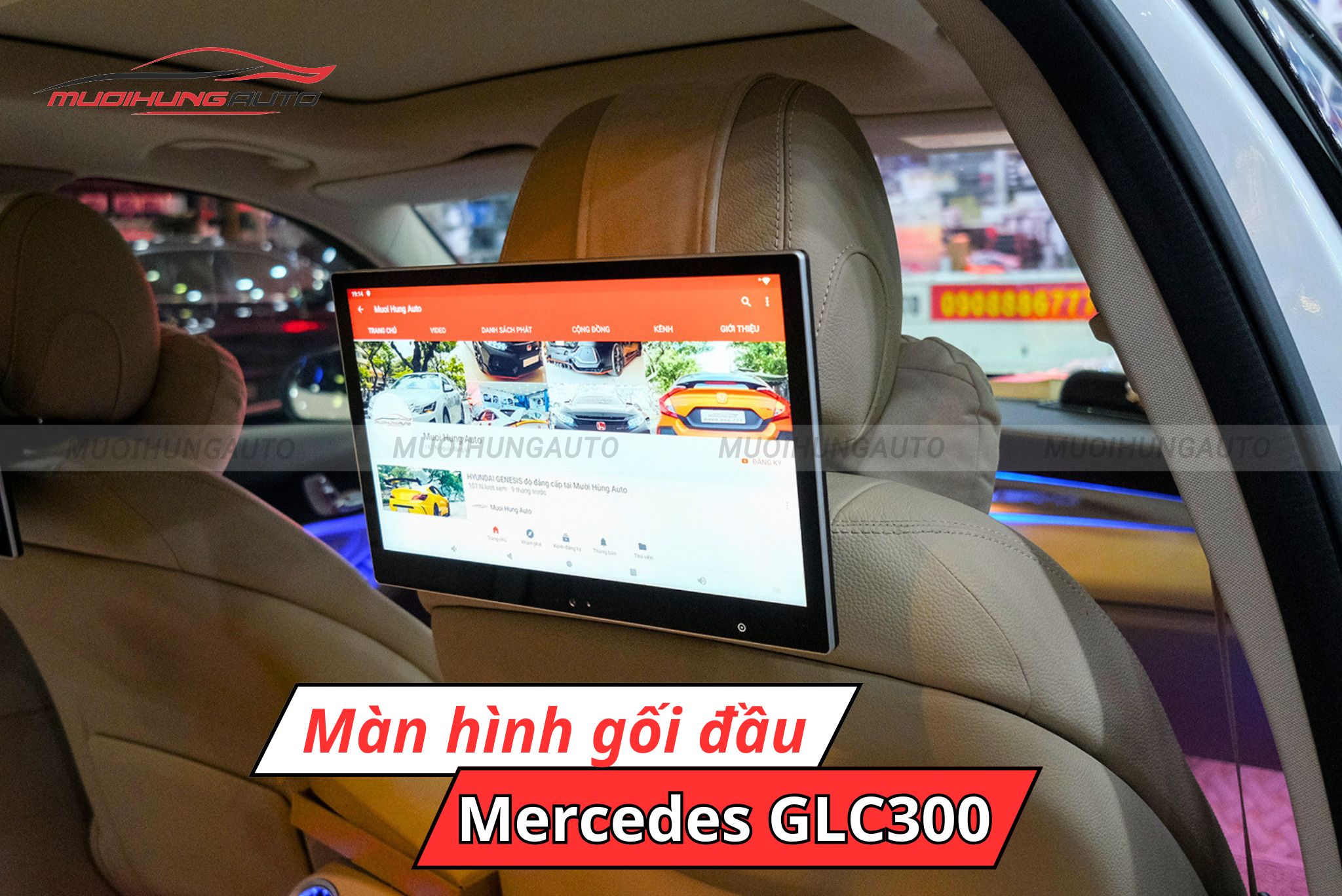 Màn hình gối đầu xe Mercedes GLC300