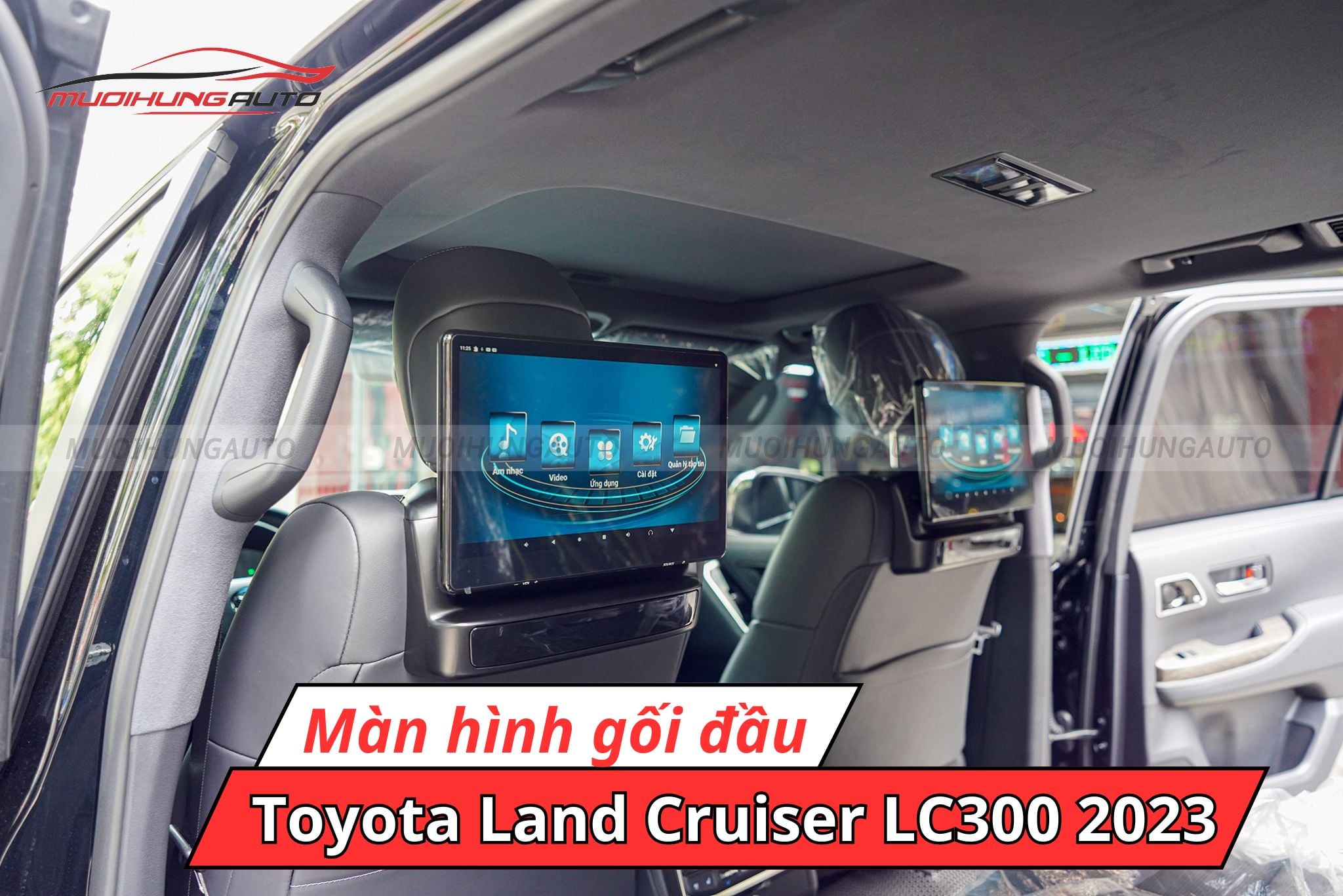 Màn hình gối đầu xe ô tô Toyota Land Cruiser LC300 2023