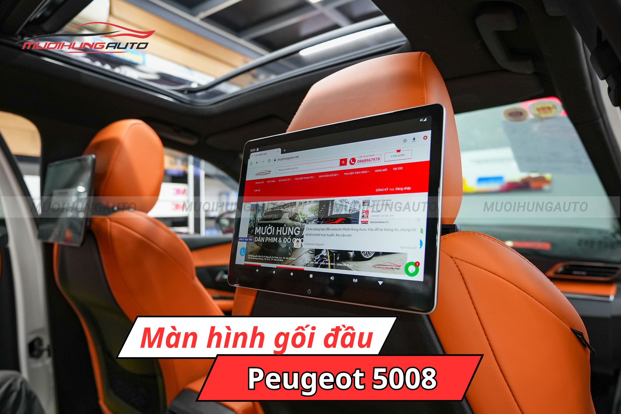 Màn hình gối đầu xe Peugeot 5008