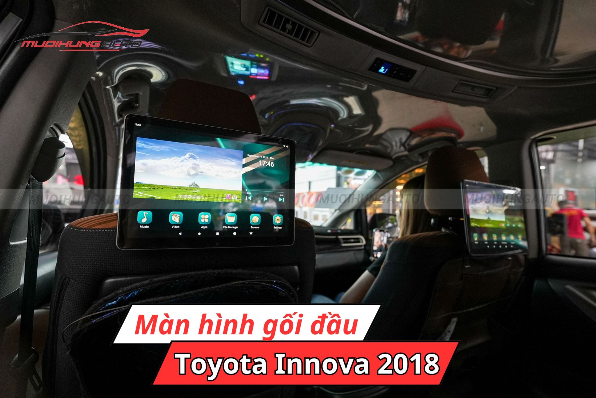Màn hình gối đầu xe Toyota Innova 2018