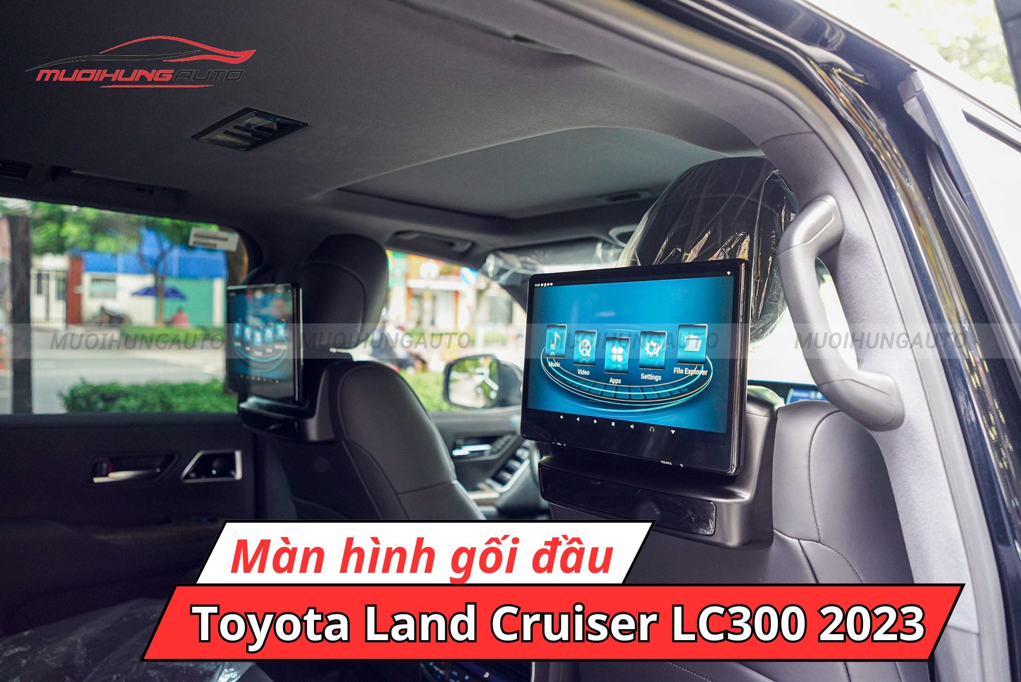 Màn hình gối đầu xe Toyota Land Cruiser LC300 2023