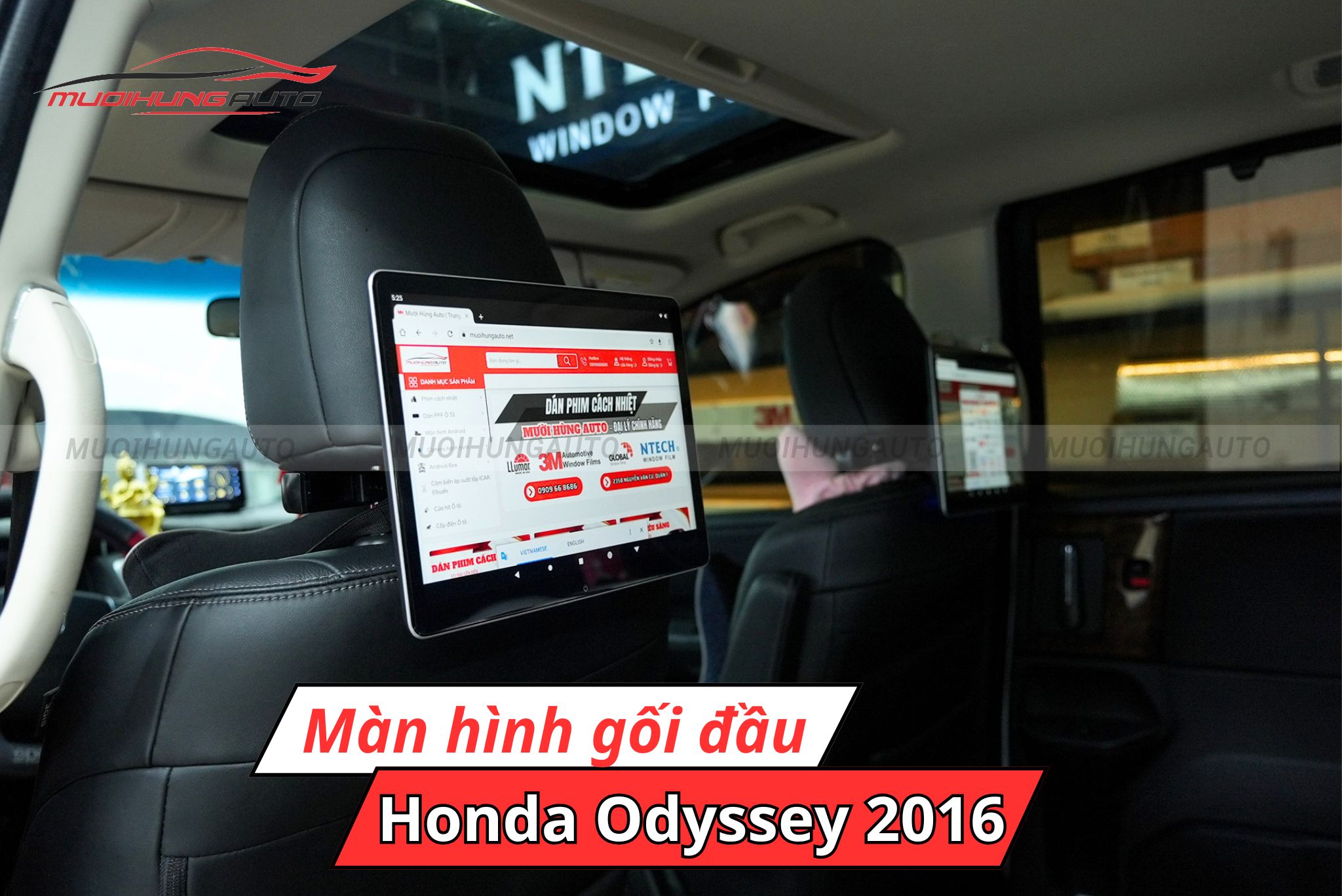 Màn hình lắp sau gối tựa đầu Honda Odyssey 2016