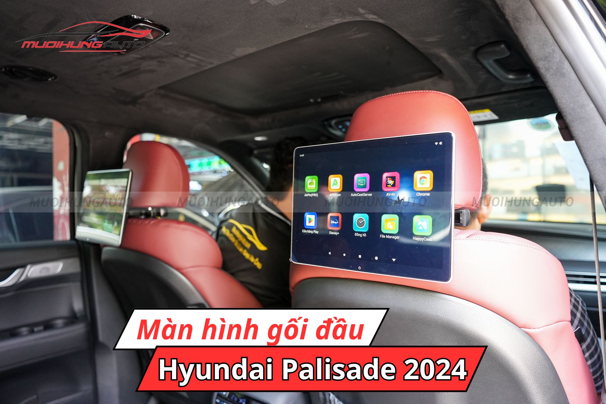 Màn hình lắp sau gối tựa đầu Hyundai Palisade 2024