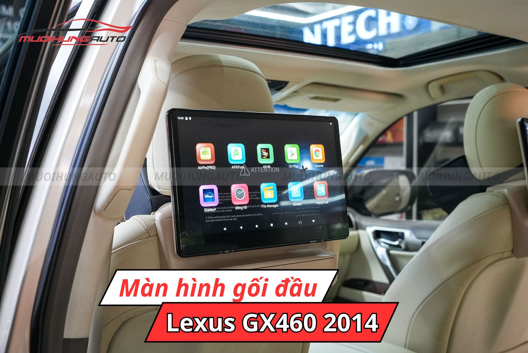 Màn hình lắp sau gối tựa đầu Lexus GX460 2014