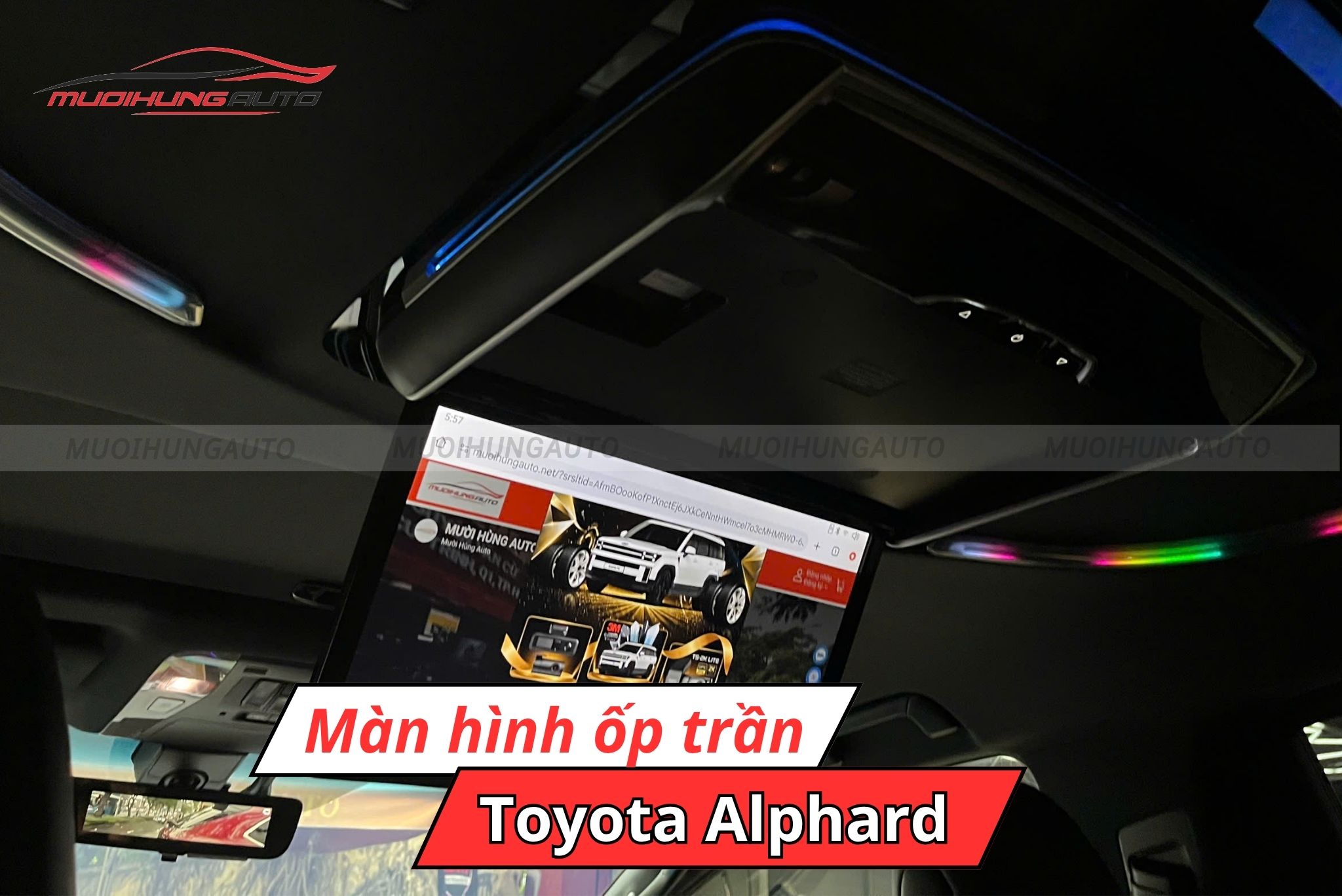 Màn hình ốp trần xe Toyota Alphard