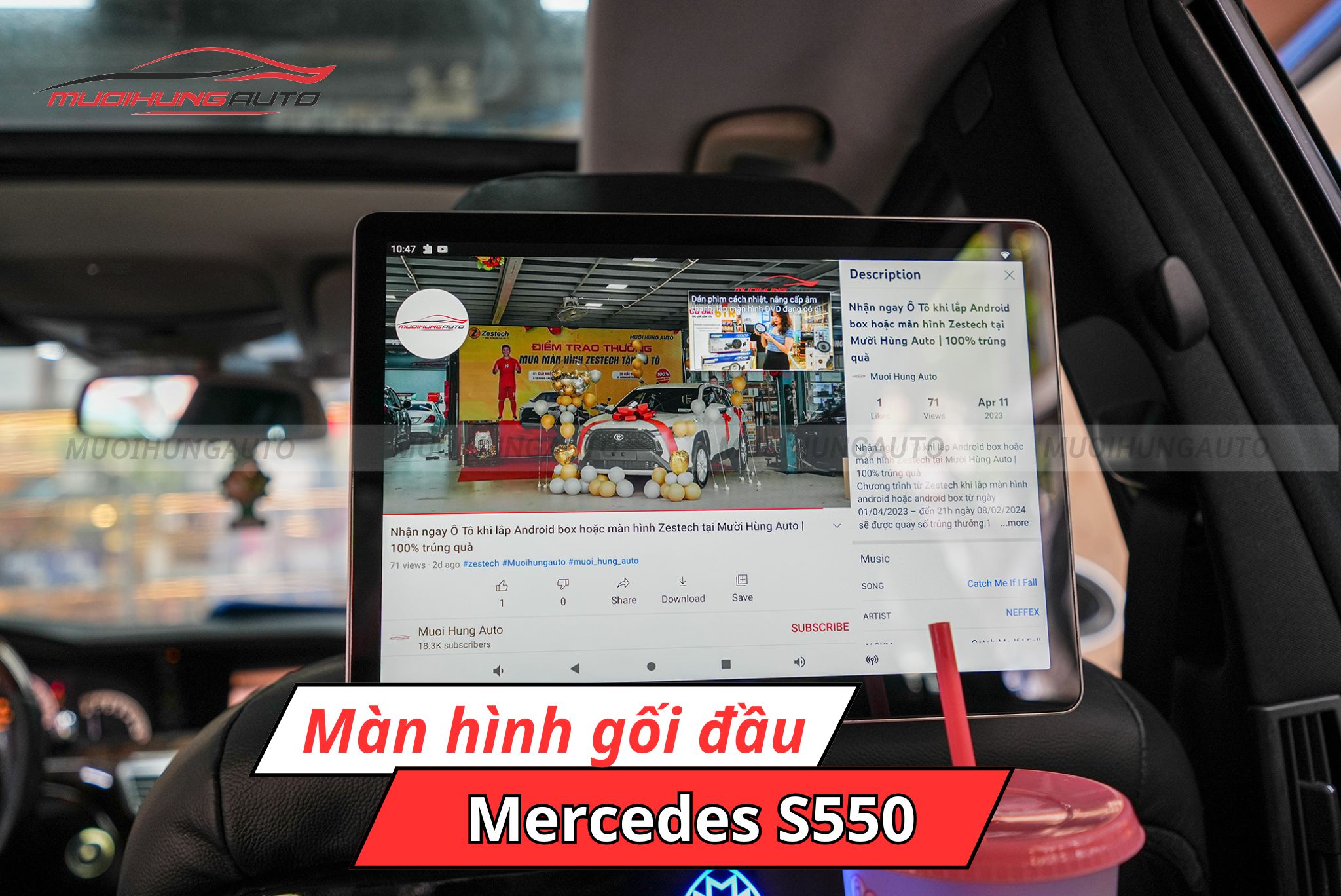Màn hình tựa đầu ô tô Mercedes S550
