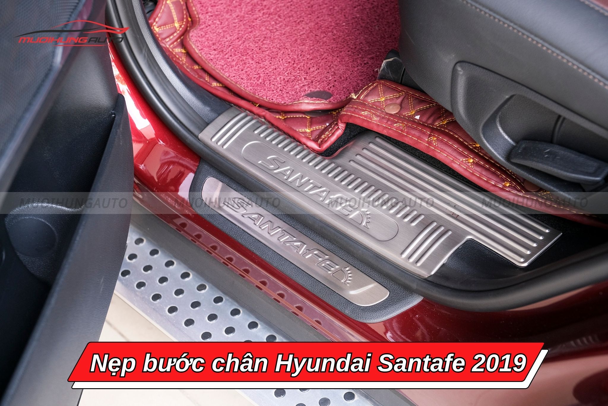 Nẹp bậc lên xuống ô tô Hyundai Santafe 2019