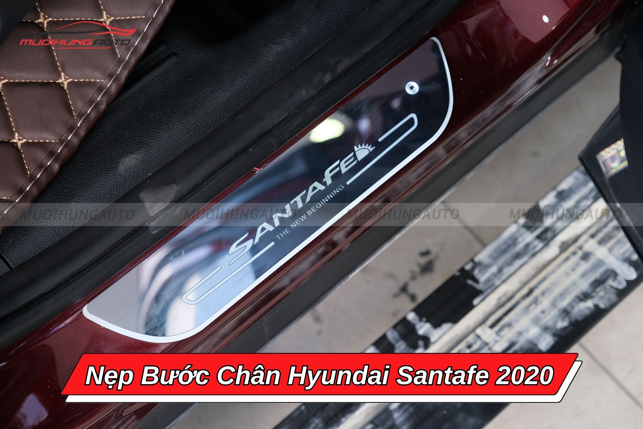 Nẹp bậc lên xuống ô tô Hyundai Santafe 2020