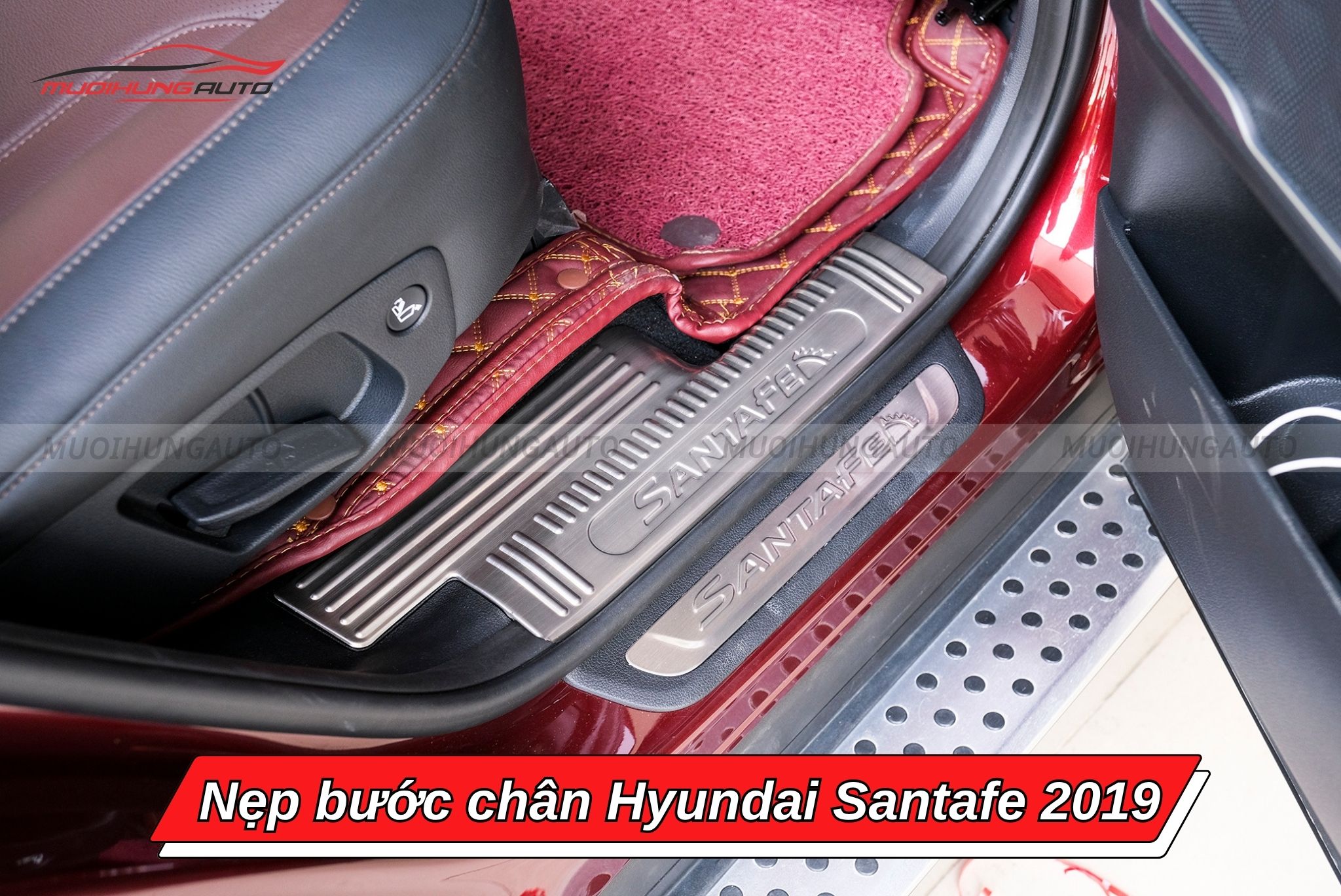 Nẹp bậc lên xuống ô tô Hyundai Santafe 2019