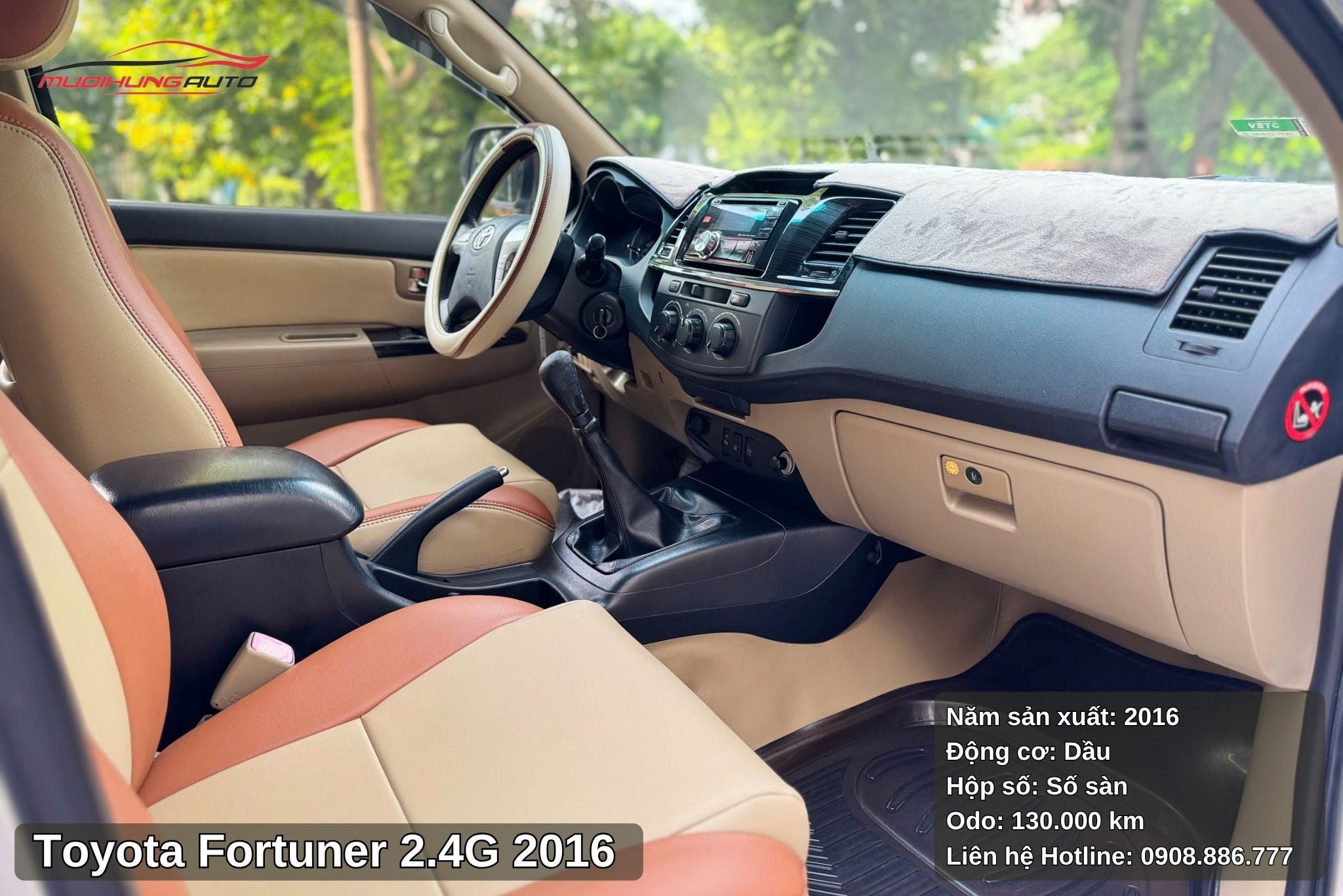 Nội thất xe Toyota Fortuner 2.4G 2016 đầy đủ tiện nghi