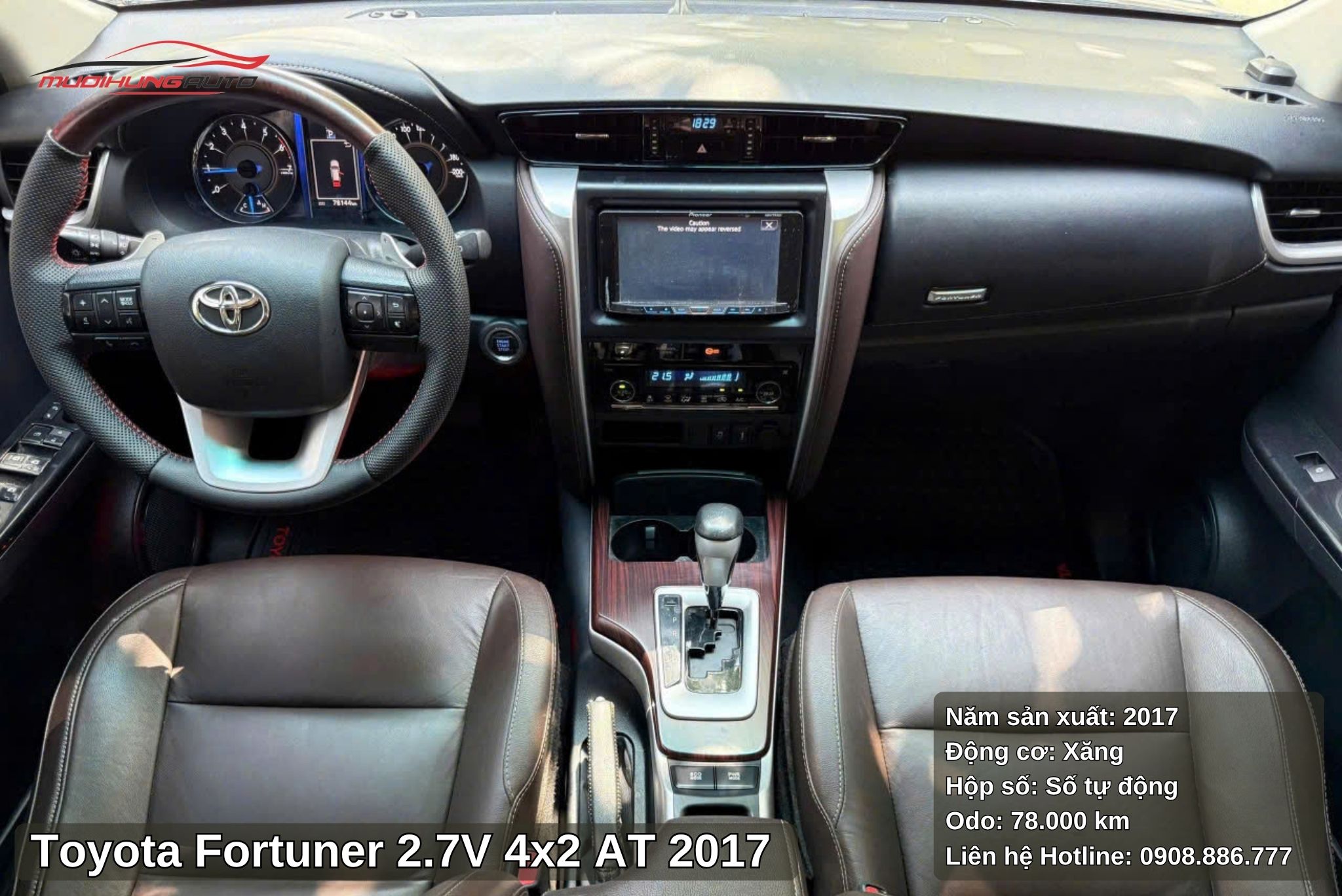 Nội thất xe Toyota Fortuner 2.7V 4x2 AT 2017 sạch đẹp và tiện nghi