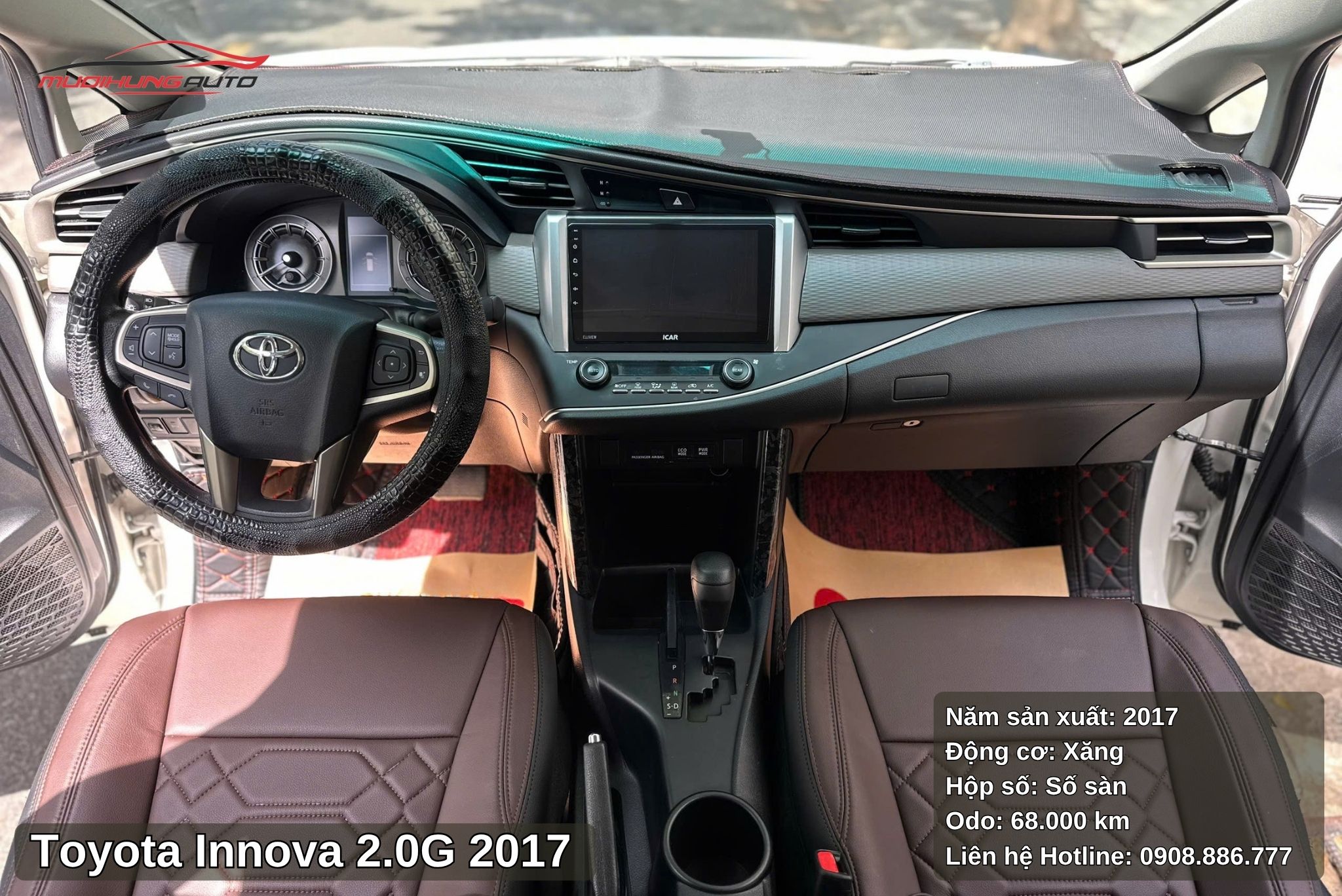Nội thất xe Toyota Innova 2.0G 2017 sạch đẹp và tiện nghi