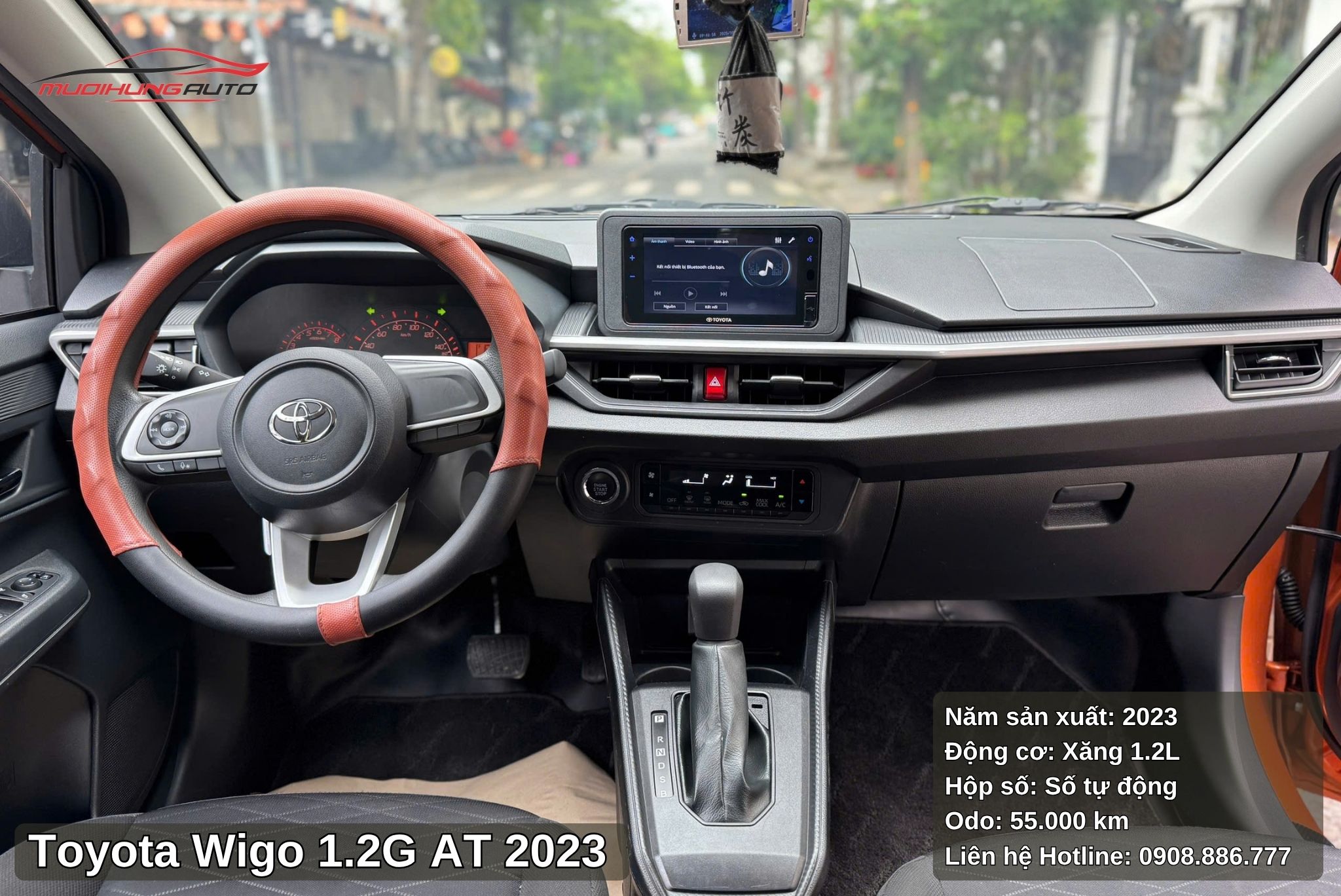 Nội thất xe Toyota Wigo 1.2G AT 2023 với các trang bị tiện nghi