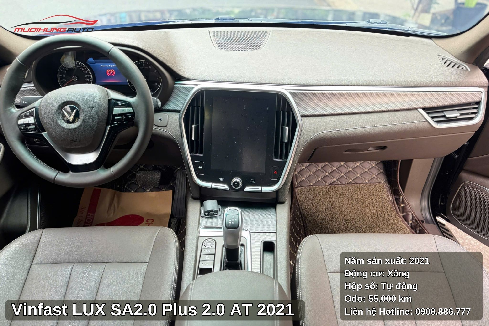 Nội thất xe Vinfast LUX SA2.0 Plus 2.0 AT 2021 với đầy đủ tiện nghi