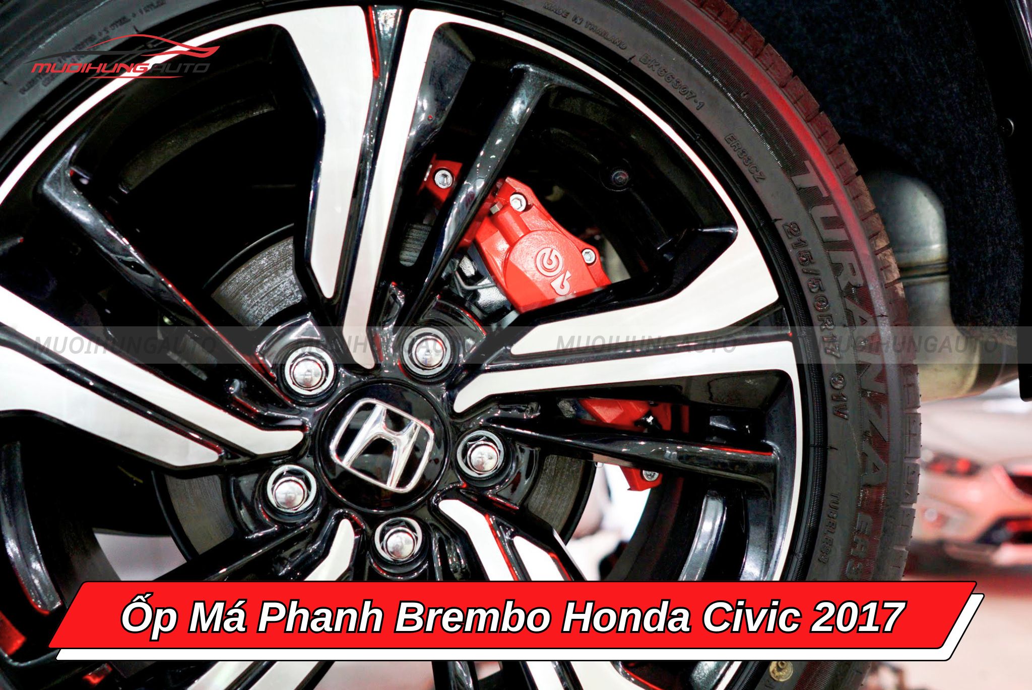 Ốp heo dầu Brembo Honda Civic 2017