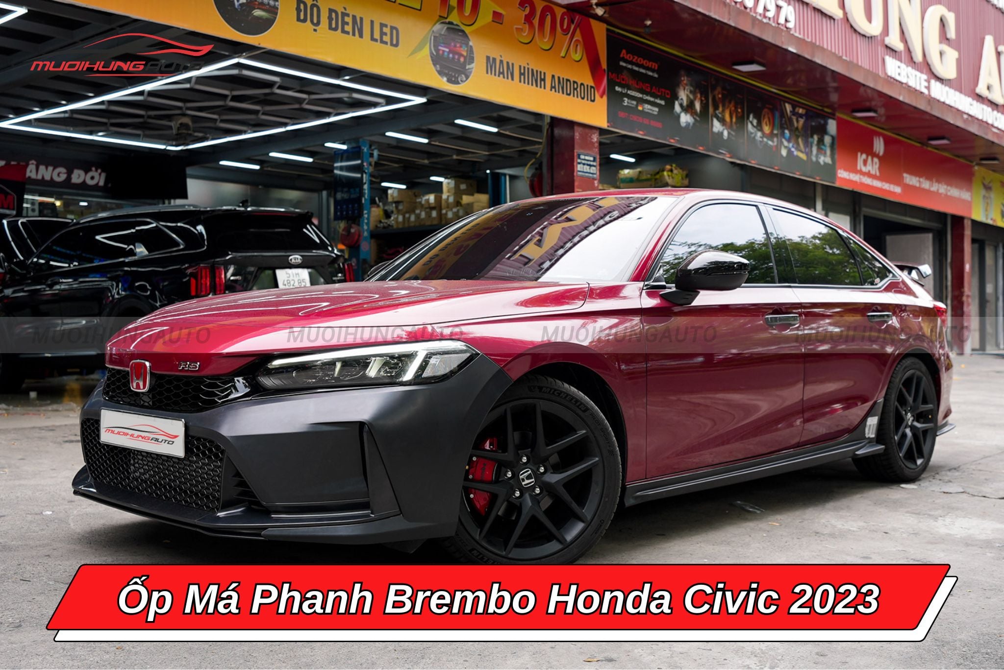 Ốp heo dầu Brembo xe Honda Civic 2023