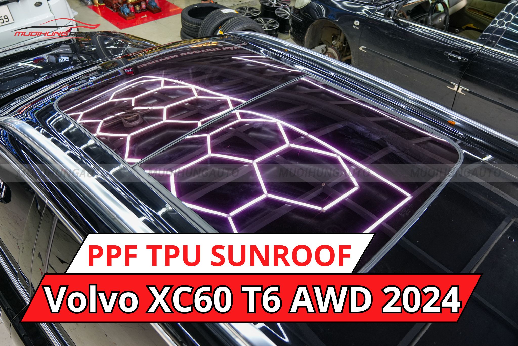 Dán phim PPF TPU SUNROOF cách nhiệt cửa sổ trời cho Volvo XC60 T6 AWD 2024