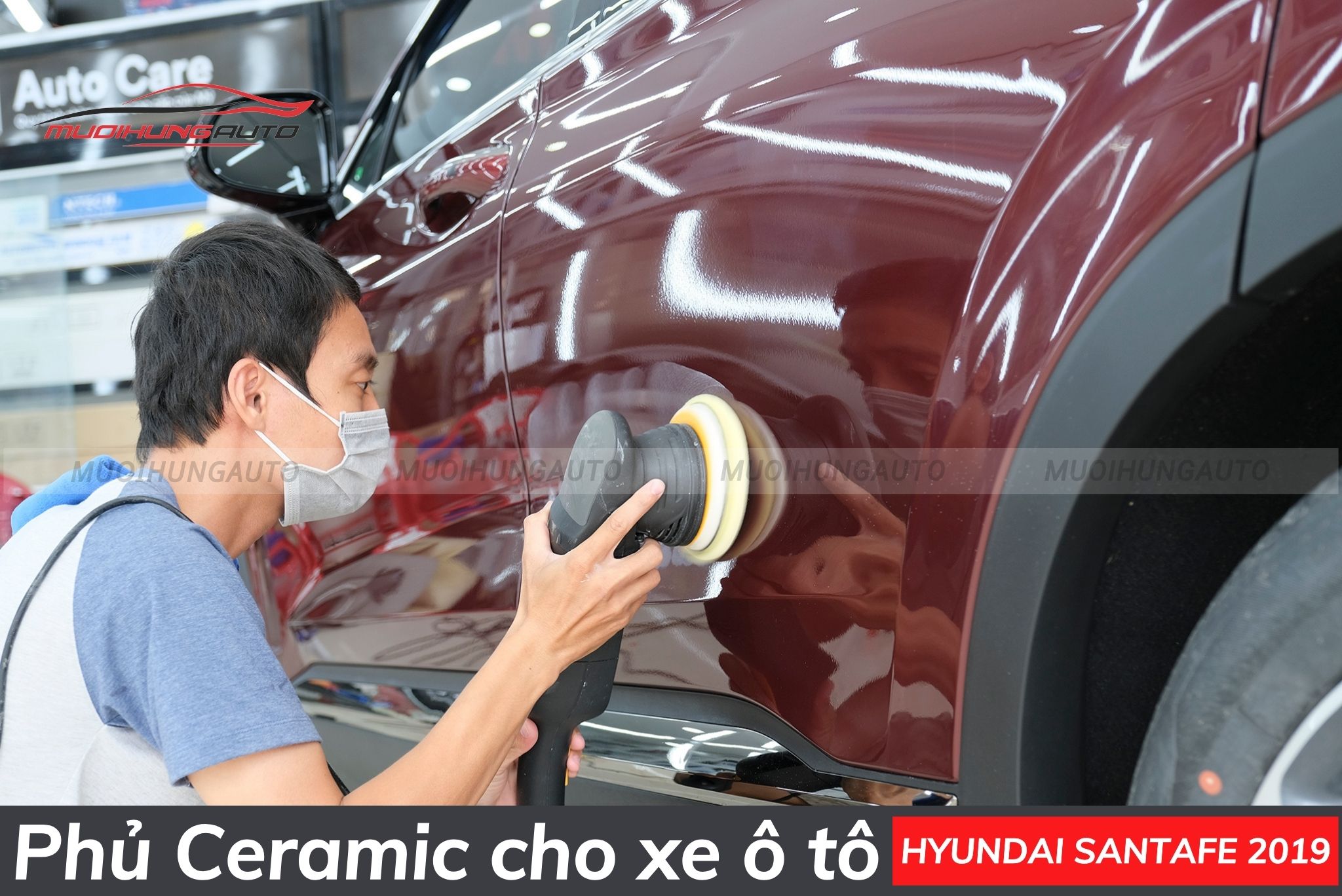 Phủ bóng ceramic Hyundai Santafe 2019
