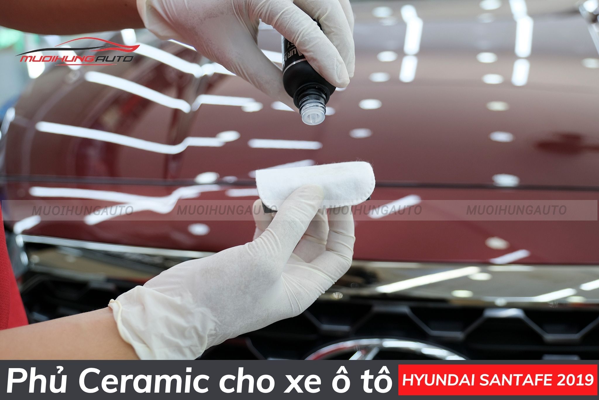 Phủ ceramic cho xe ô tô Hyundai Santafe 2019