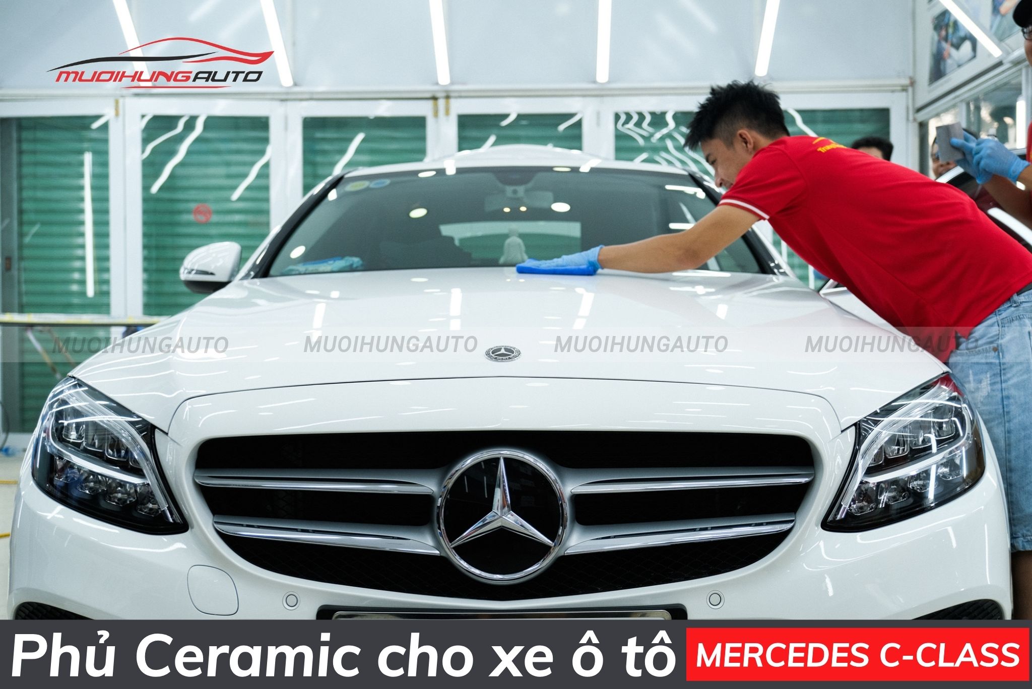 Phủ ceramic cho xe ô tô Mercedes C-Class