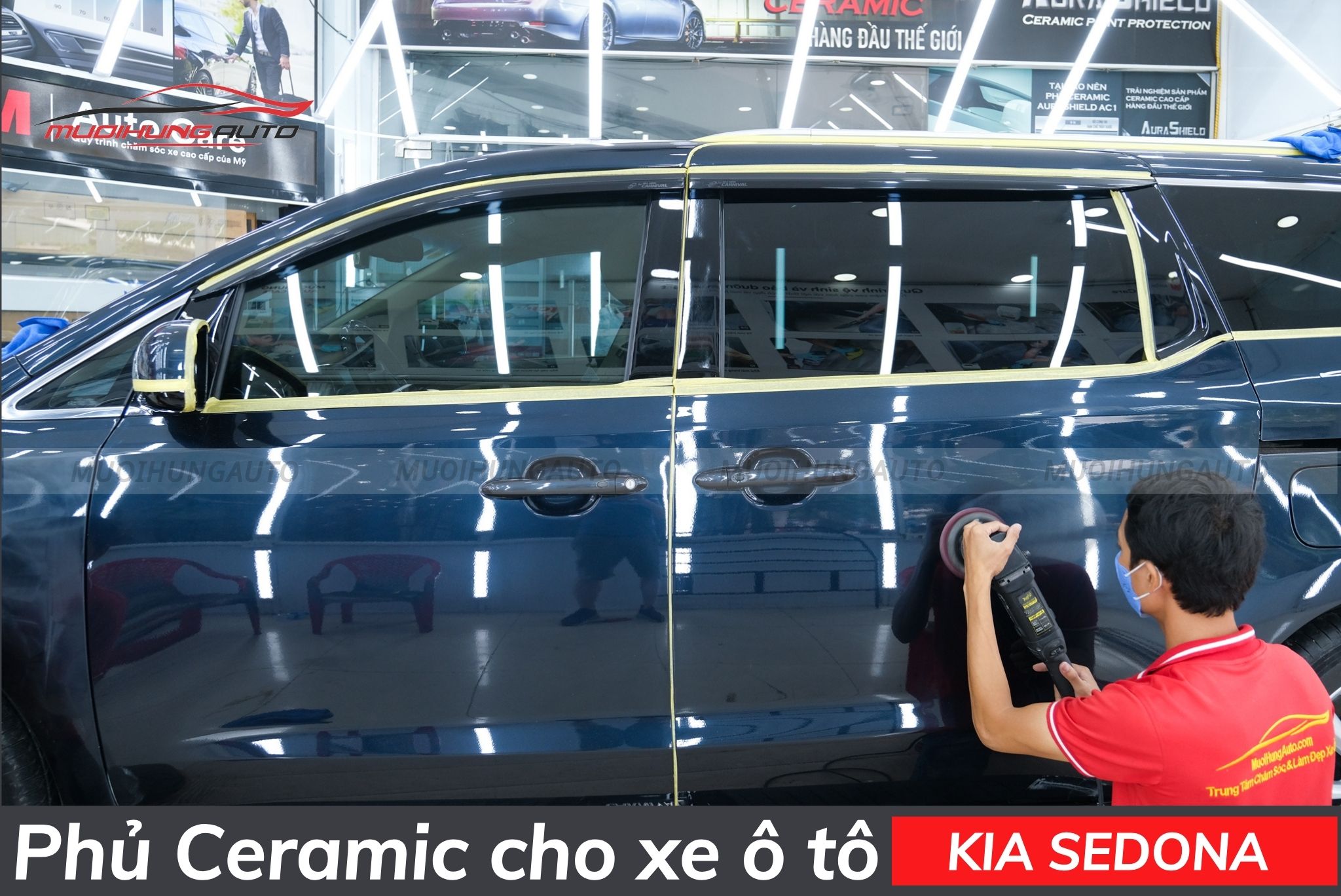 Phủ ceramic ô tô Kia Sedona