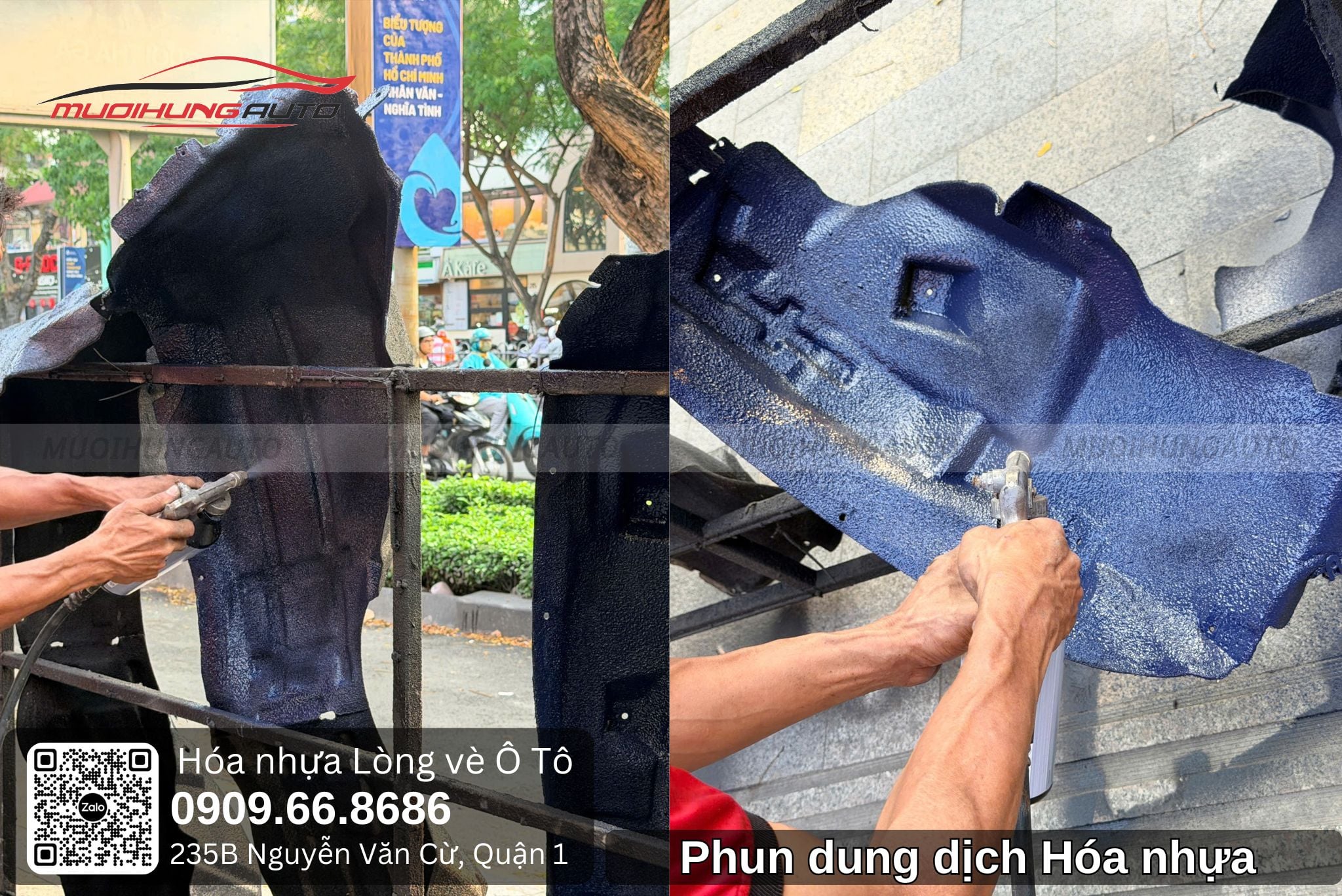 Phun dung dịch hóa nhựa