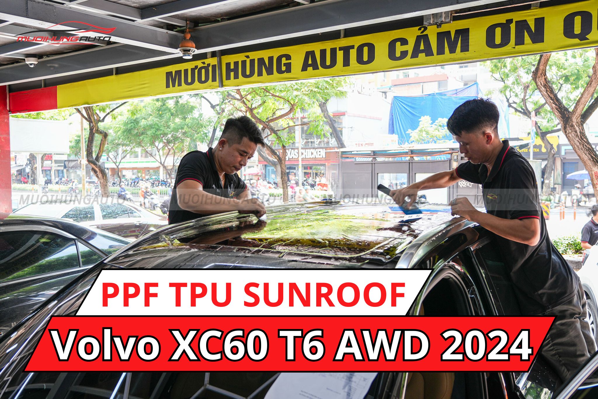 Dán phim PPF TPU SUNROOF cách nhiệt cửa sổ trời cho ô tô Volvo XC60 T6 AWD 2024