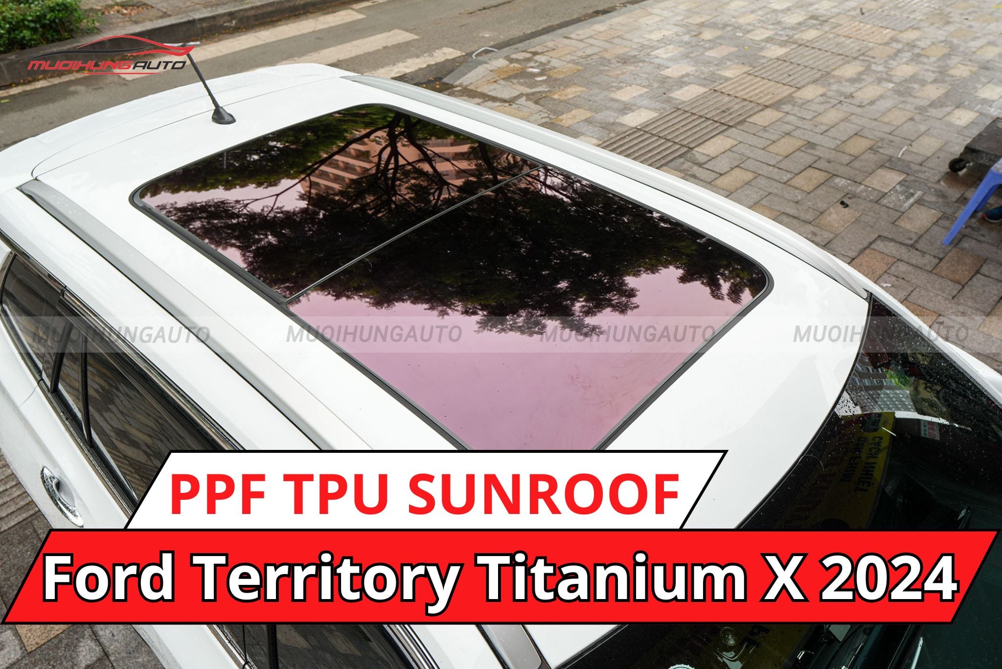 Ford Territory Titanium X 2024 dán phim PPF TPU SUNROOF cách nhiệt cửa sổ trời
