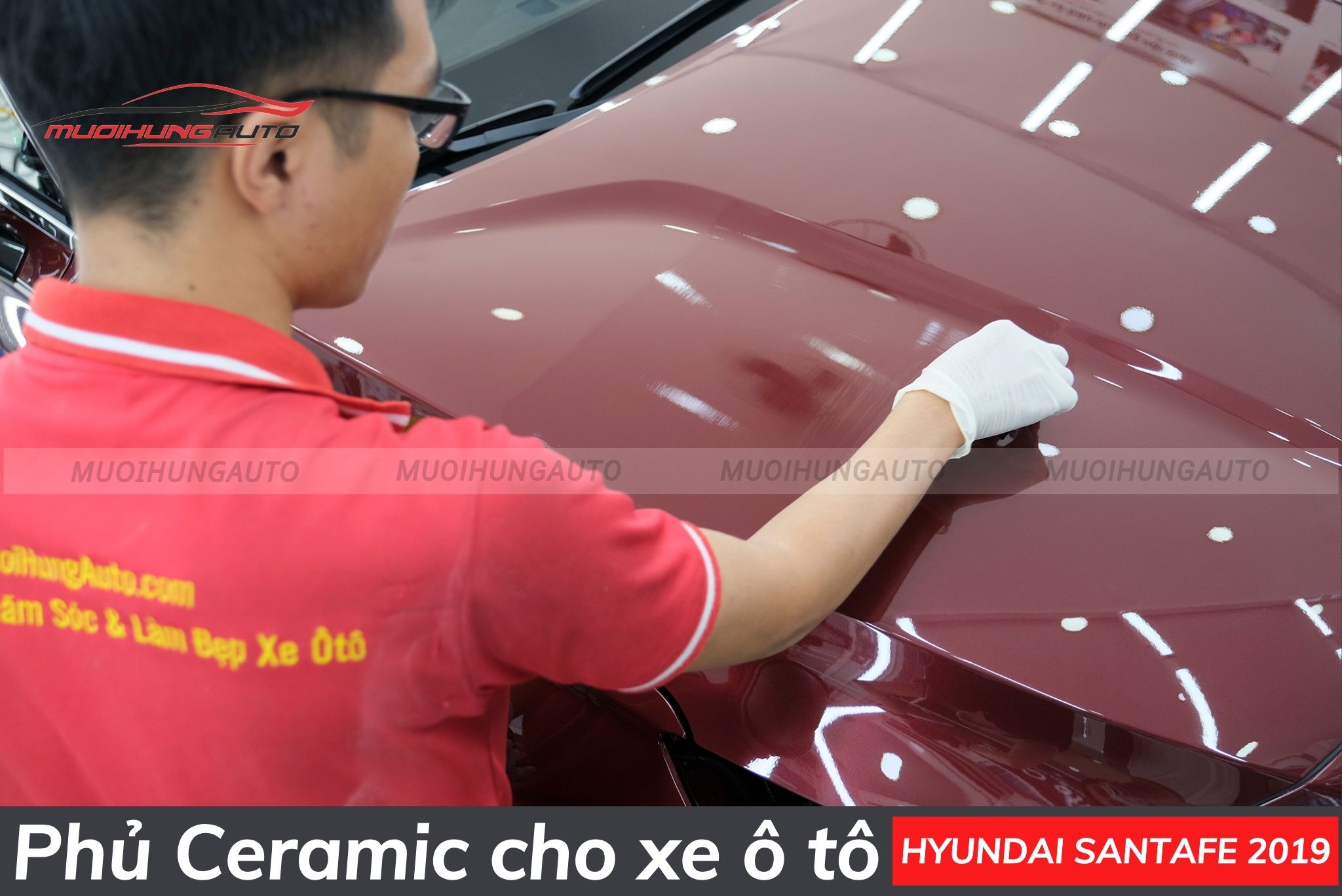 Sơn phủ bóng ô tô Hyundai Santafe 2019
