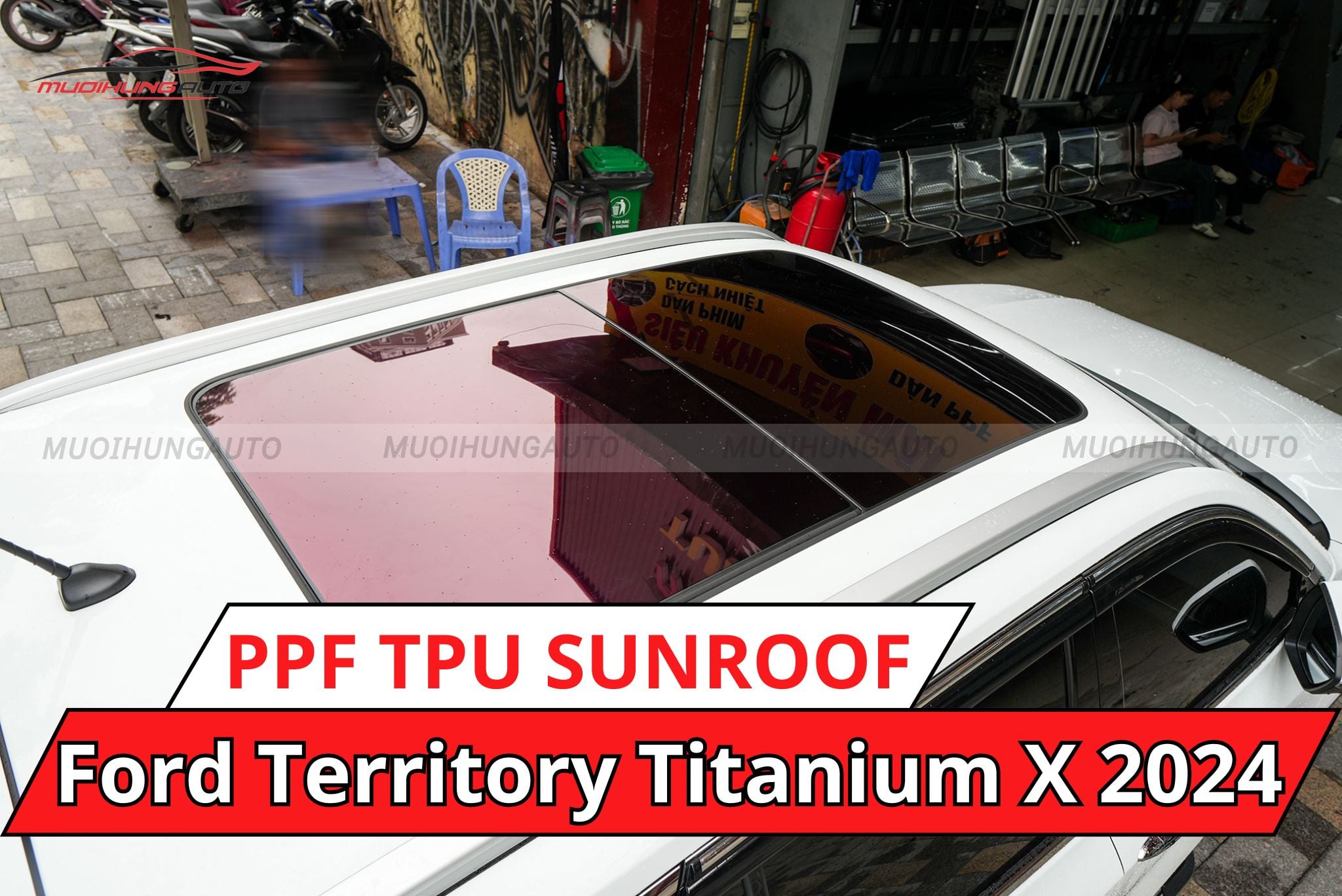 Dán phim PPF TPU SUNROOF cách nhiệt cửa sổ trời cho ô tô Ford Territory Titanium X 2024