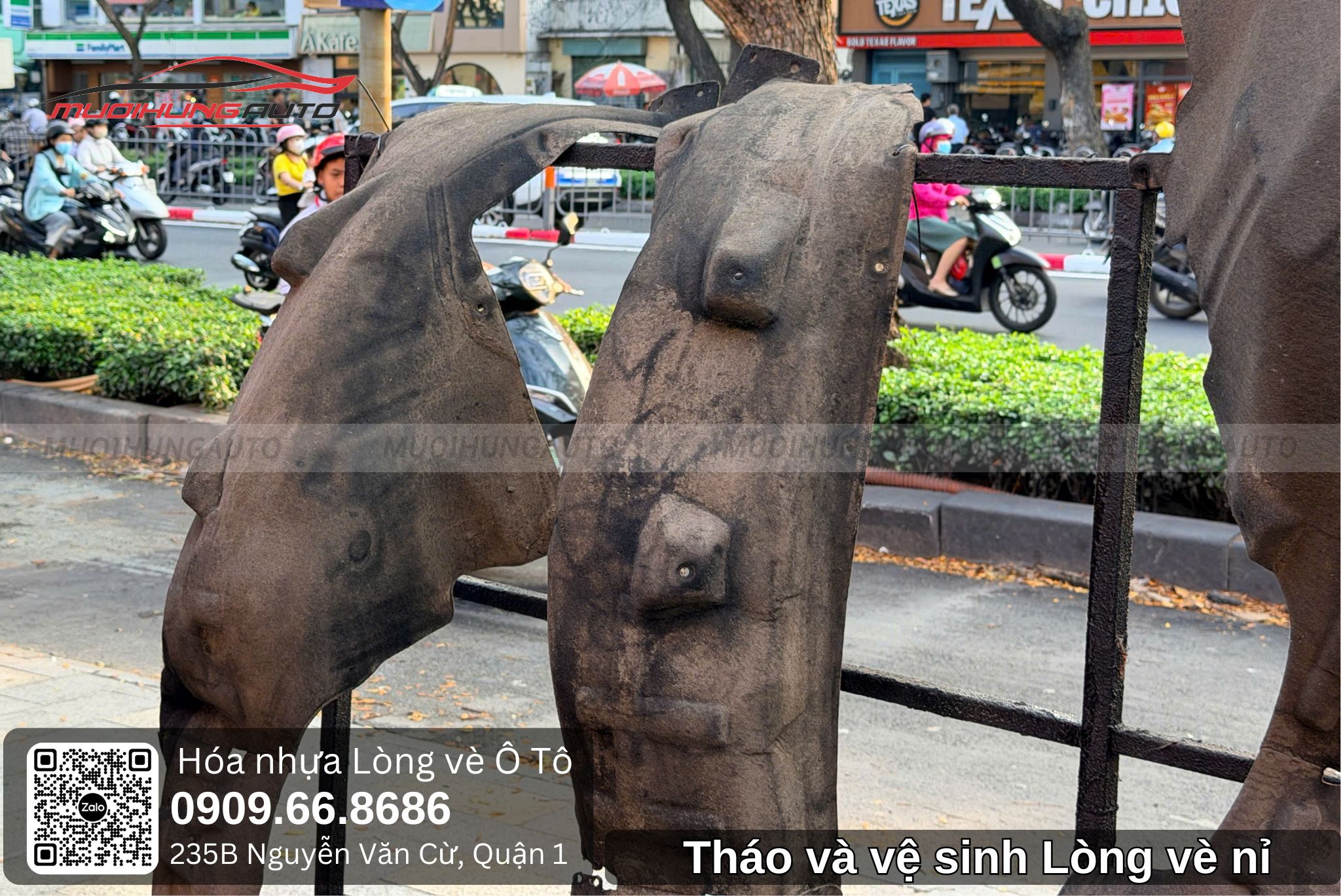 Tháo và vệ sinh lòng vè nỉ