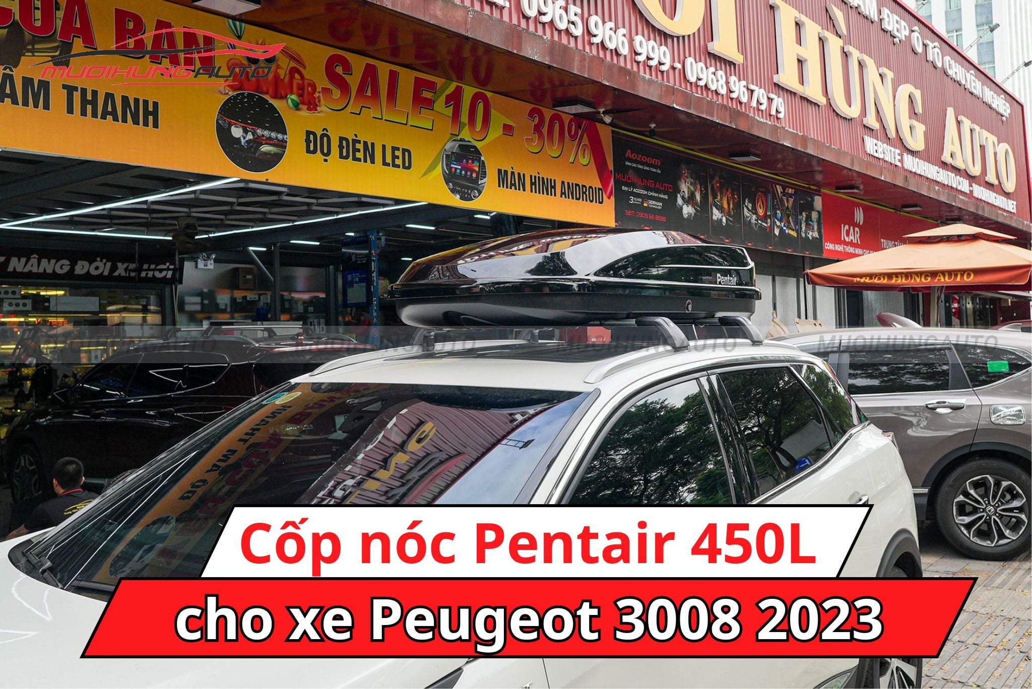 Thùng nóc xe ô tô Pentair 450L cho Peugeot 3008 2023