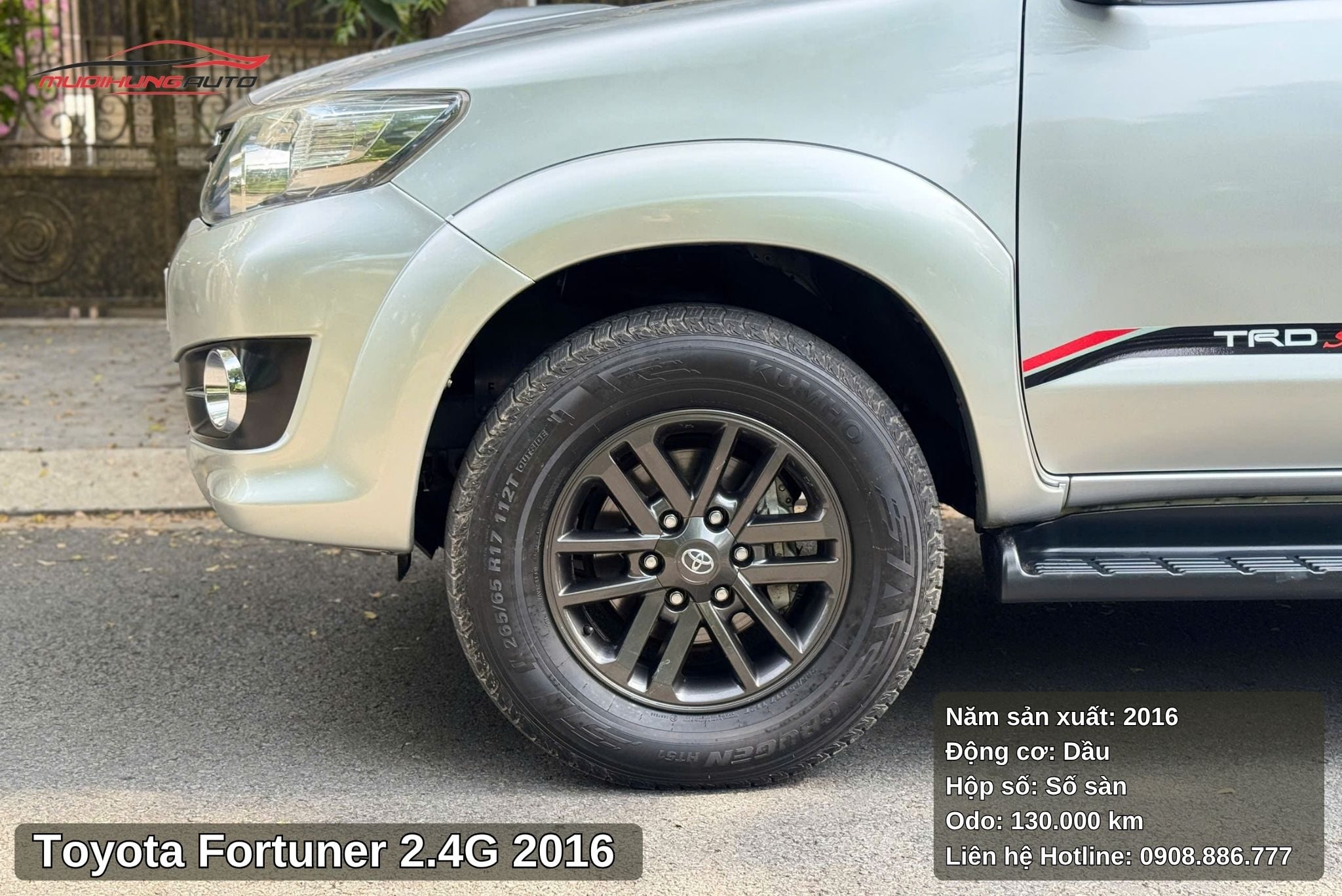 Toyota Fortuner 2.4G 2016 nổi bật với bộ mâm đúc thể thao