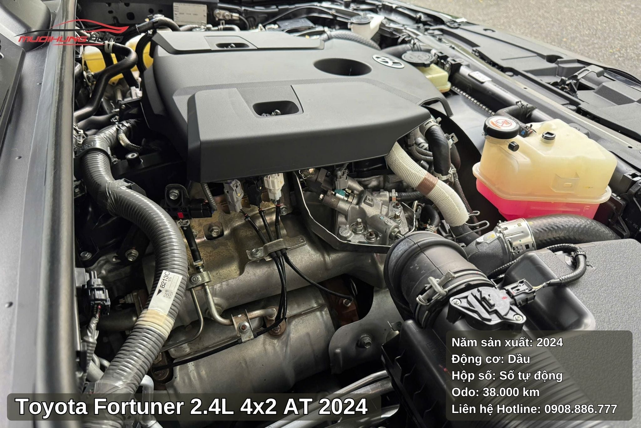 Toyota Fortuner 2.4L 4x2 AT 2024 sử dụng động cơ dầu 2.4L mạnh mẽ