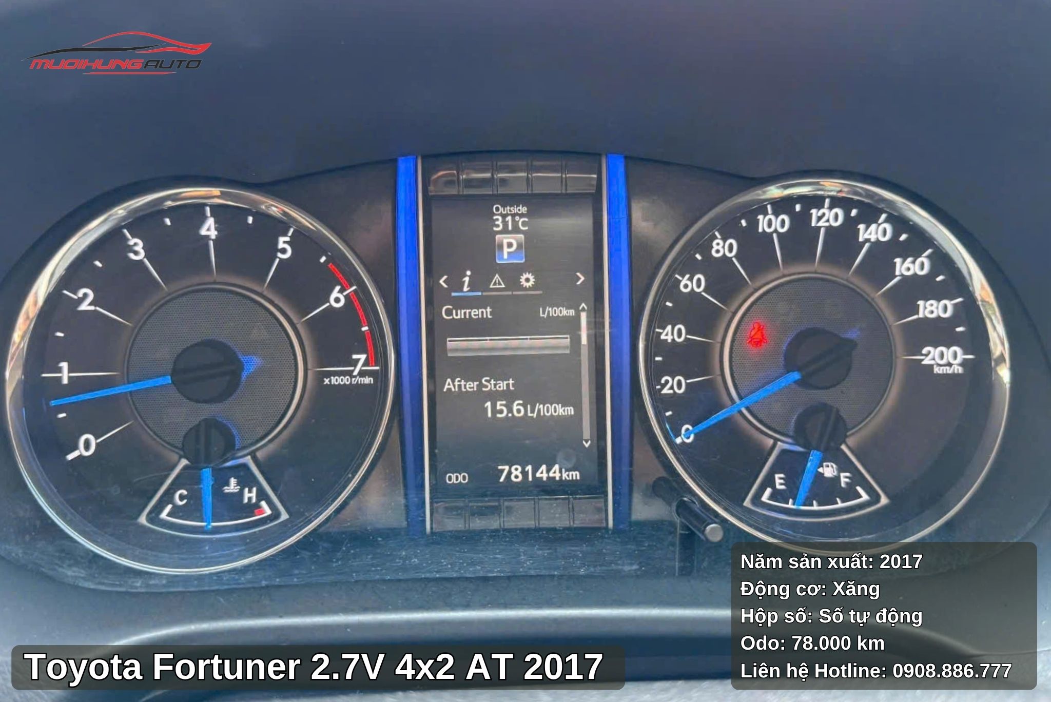 Toyota Fortuner 2.7V 4x2 AT 2017 đã chạy hơn 78000 km