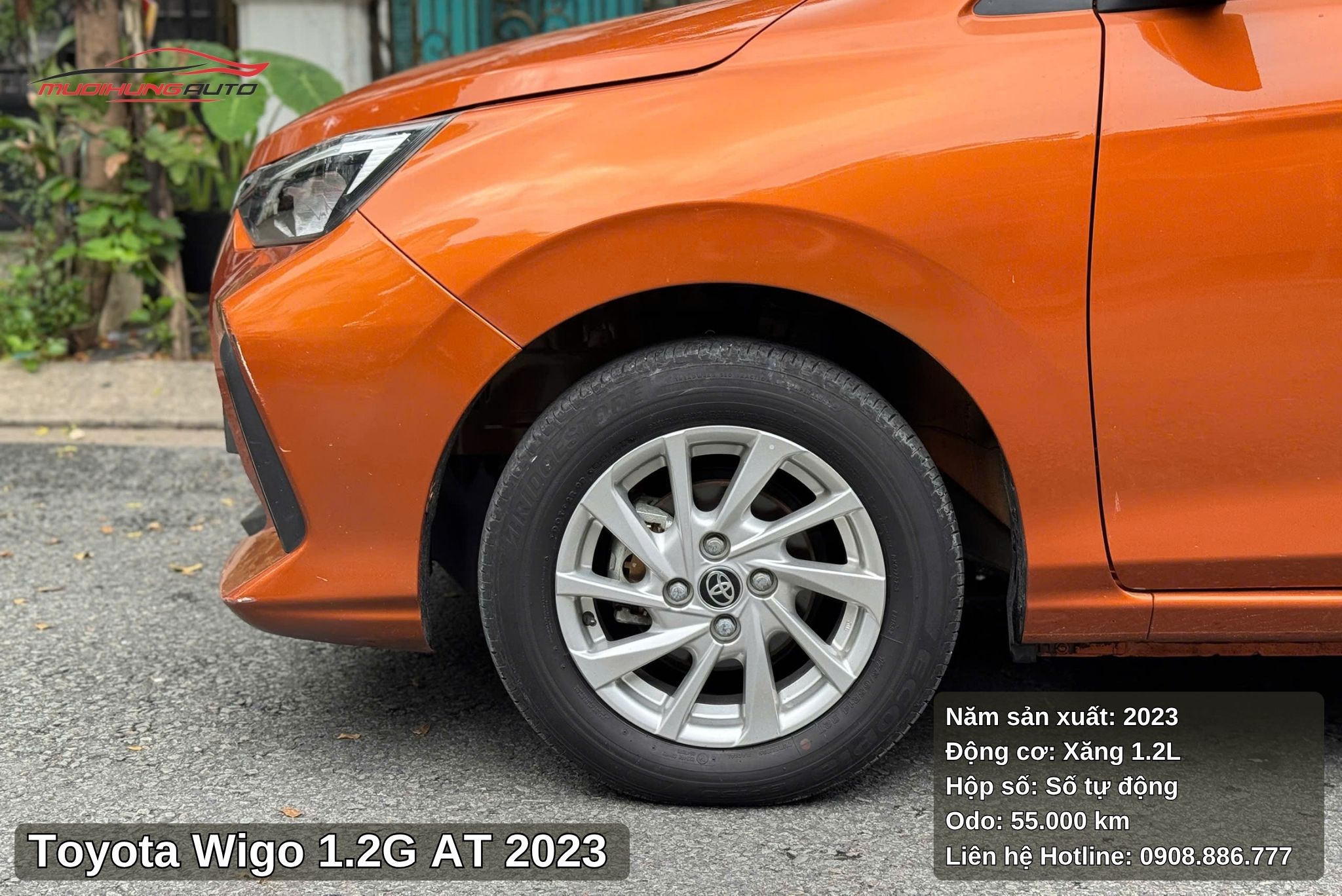 Toyota Wigo 1.2G AT 2023 được trang bị bộ mâm đúc thể thao