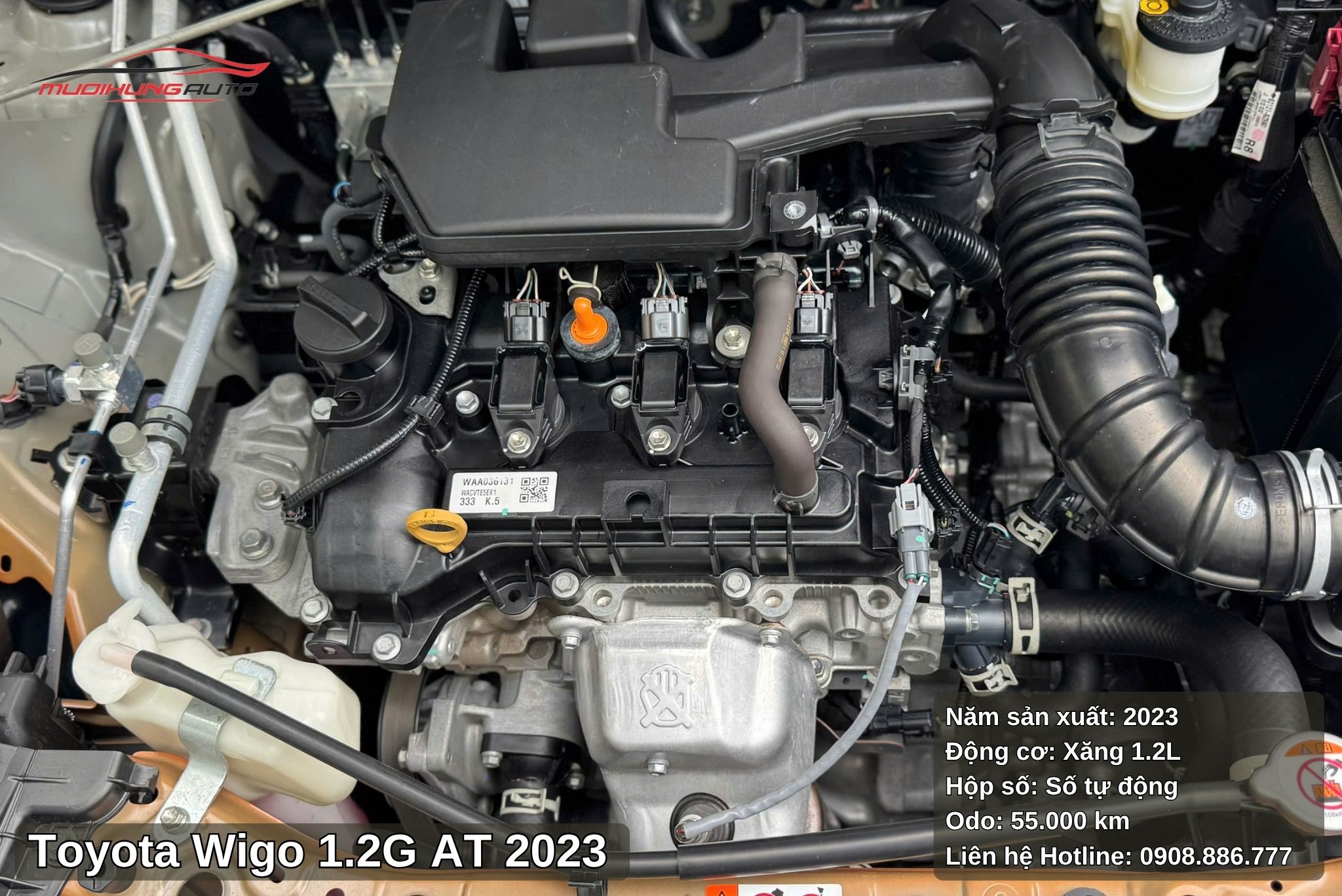 Toyota Wigo 1.2G AT 2023 sử dụng động cơ xăng 1.2L