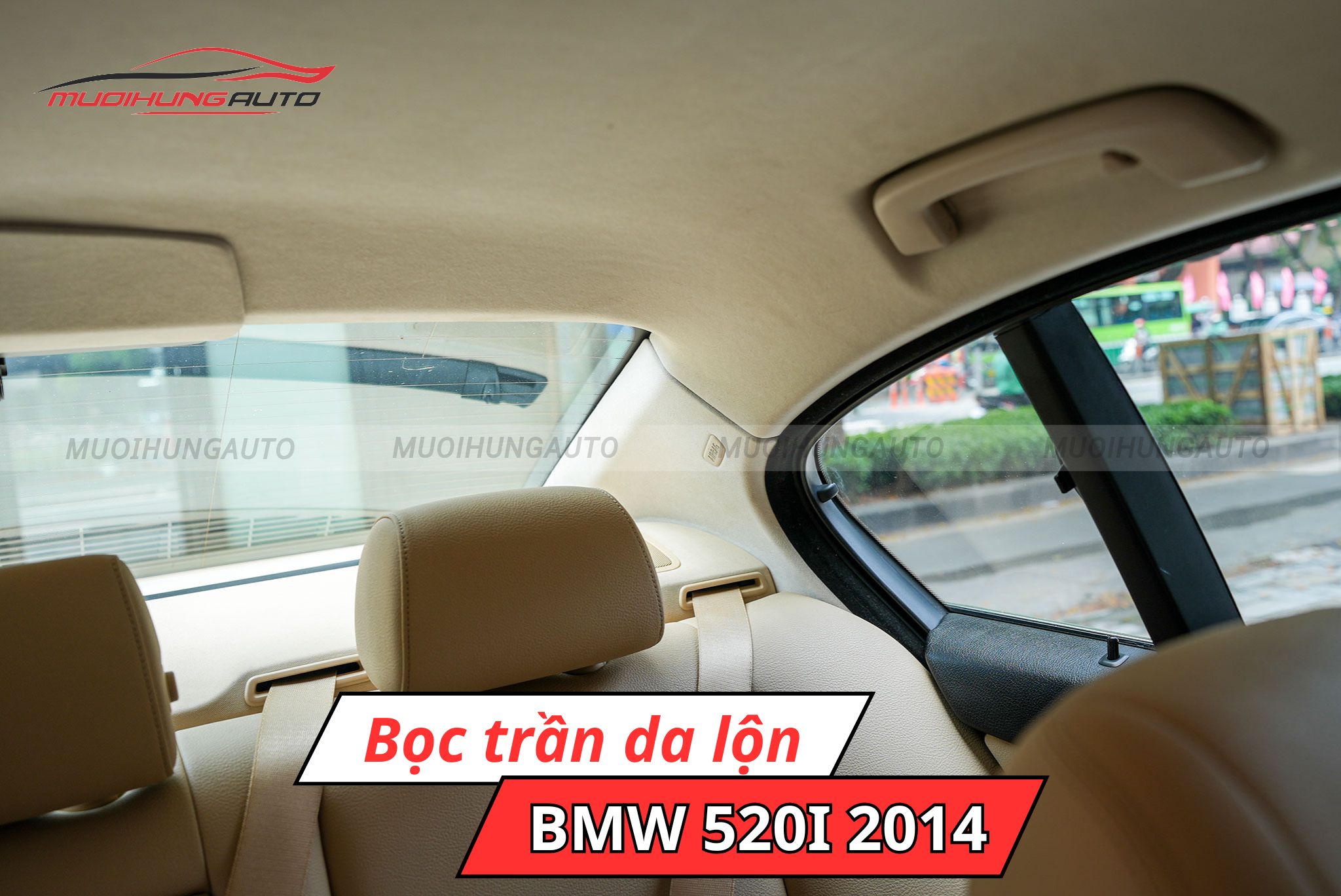 Trần da lộn xe BMW 520i 2014