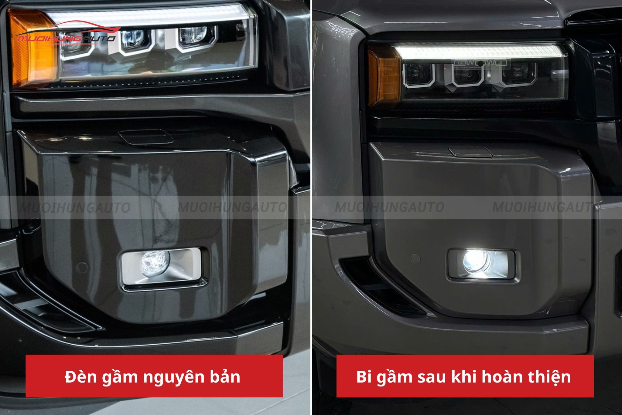 Trước và sau khi độ bi gầm Toyota Land Cruiser Prado 2024