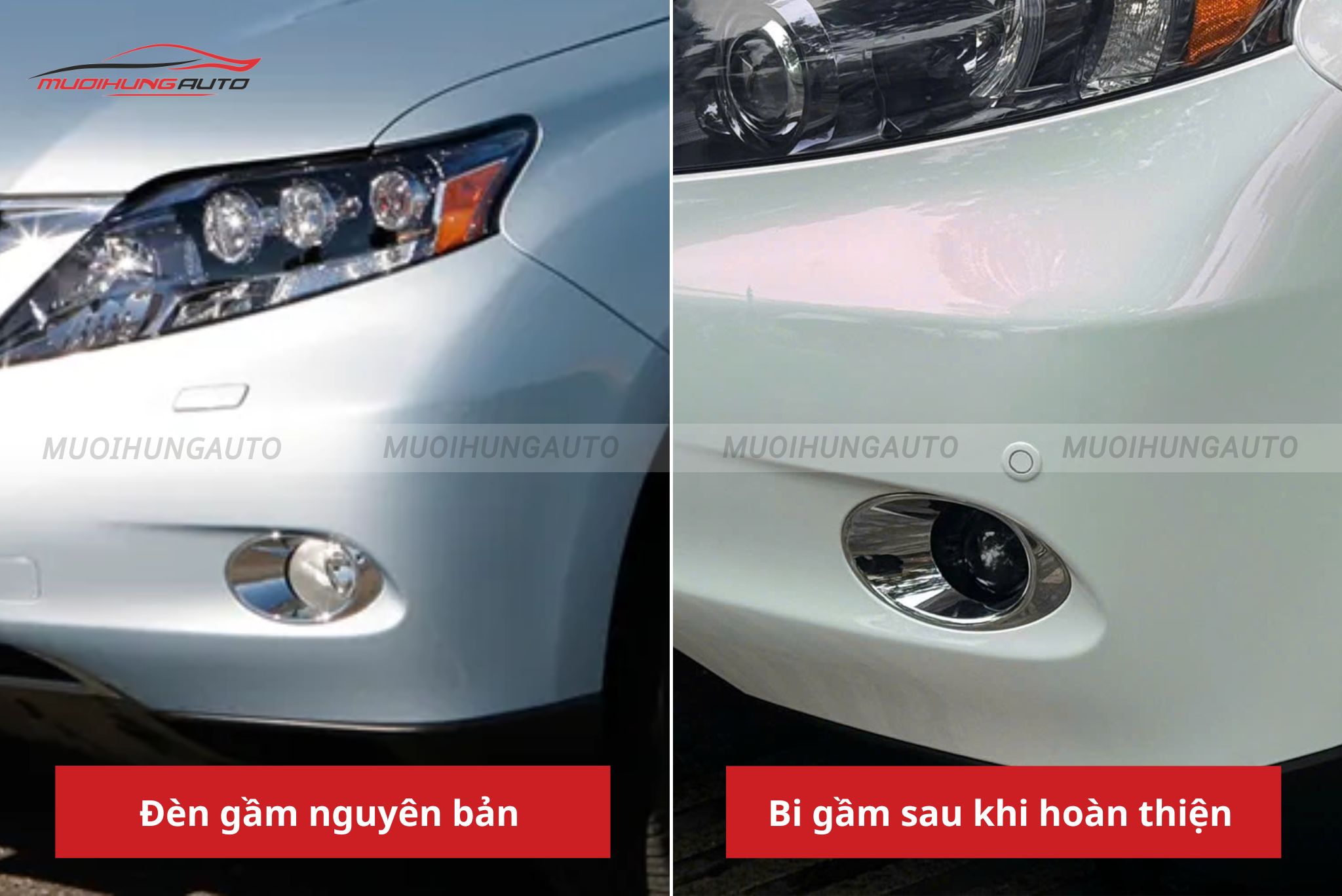 Trước và sau khi lắp bi gầm Lexus RX450h 2010