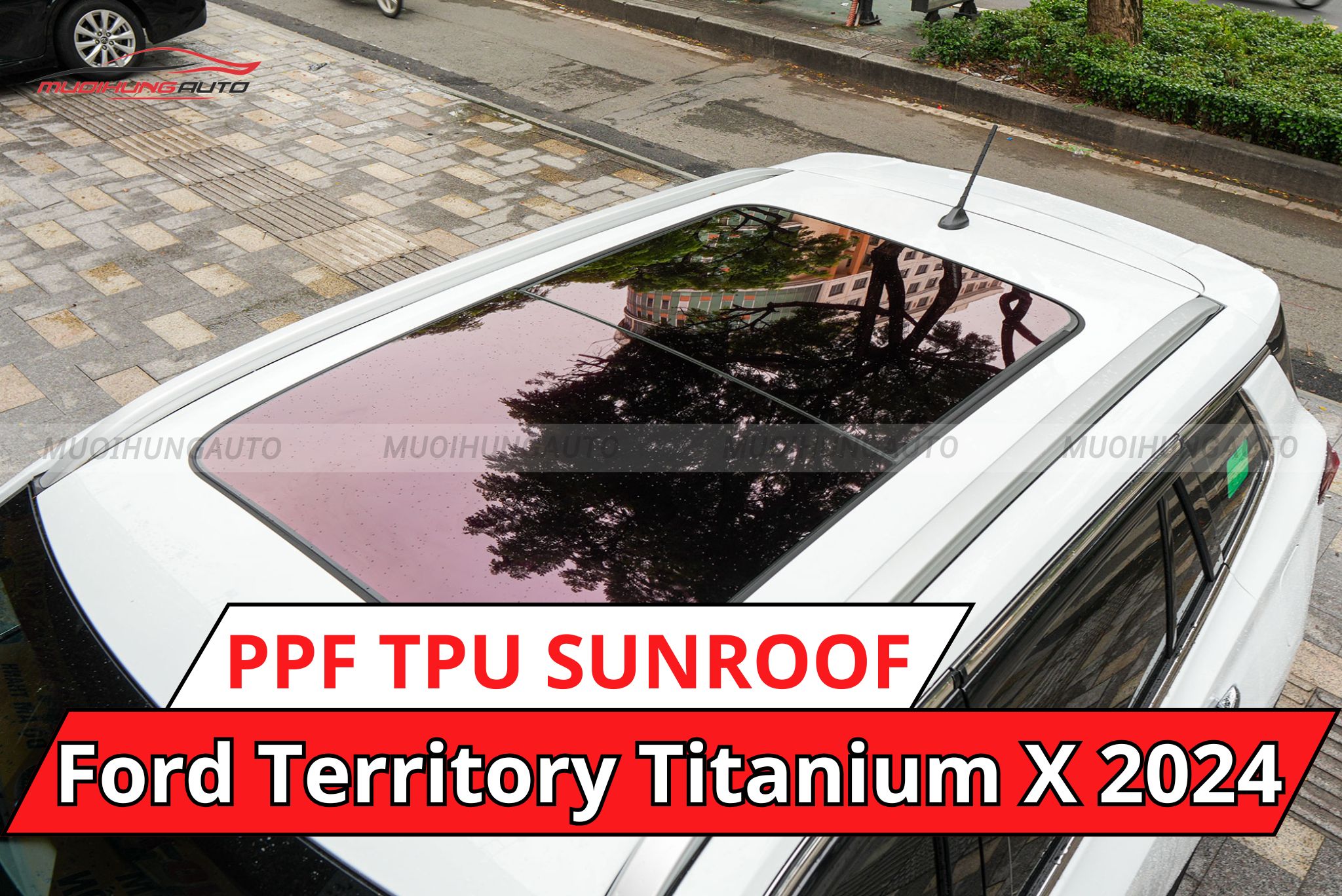 Dán phim PPF TPU SUNROOF cách nhiệt cửa sổ trời cho xe Ford Territory Titanium X 2024